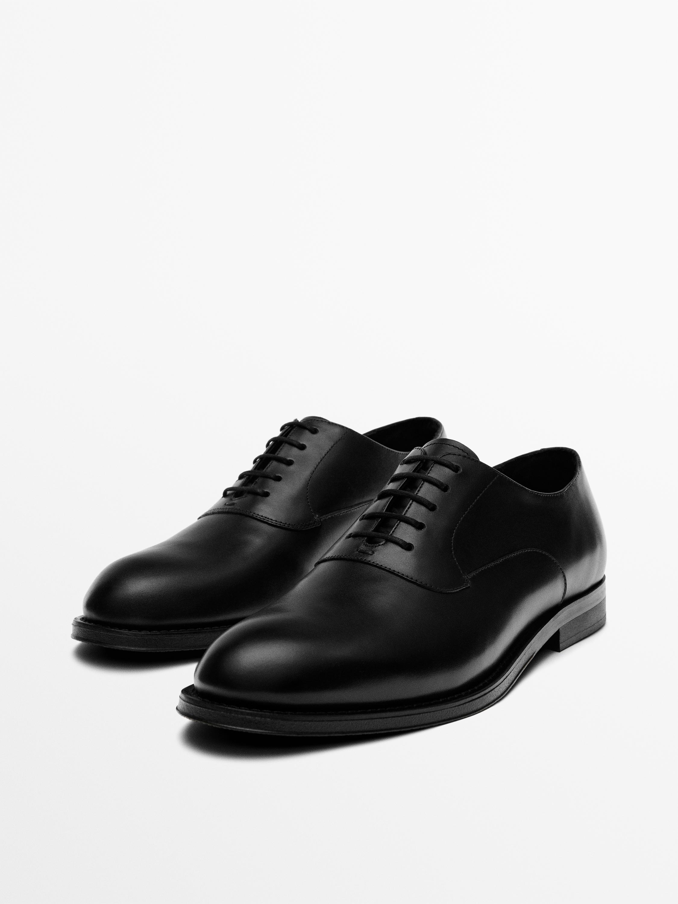 Smart leather shoes — BLACK