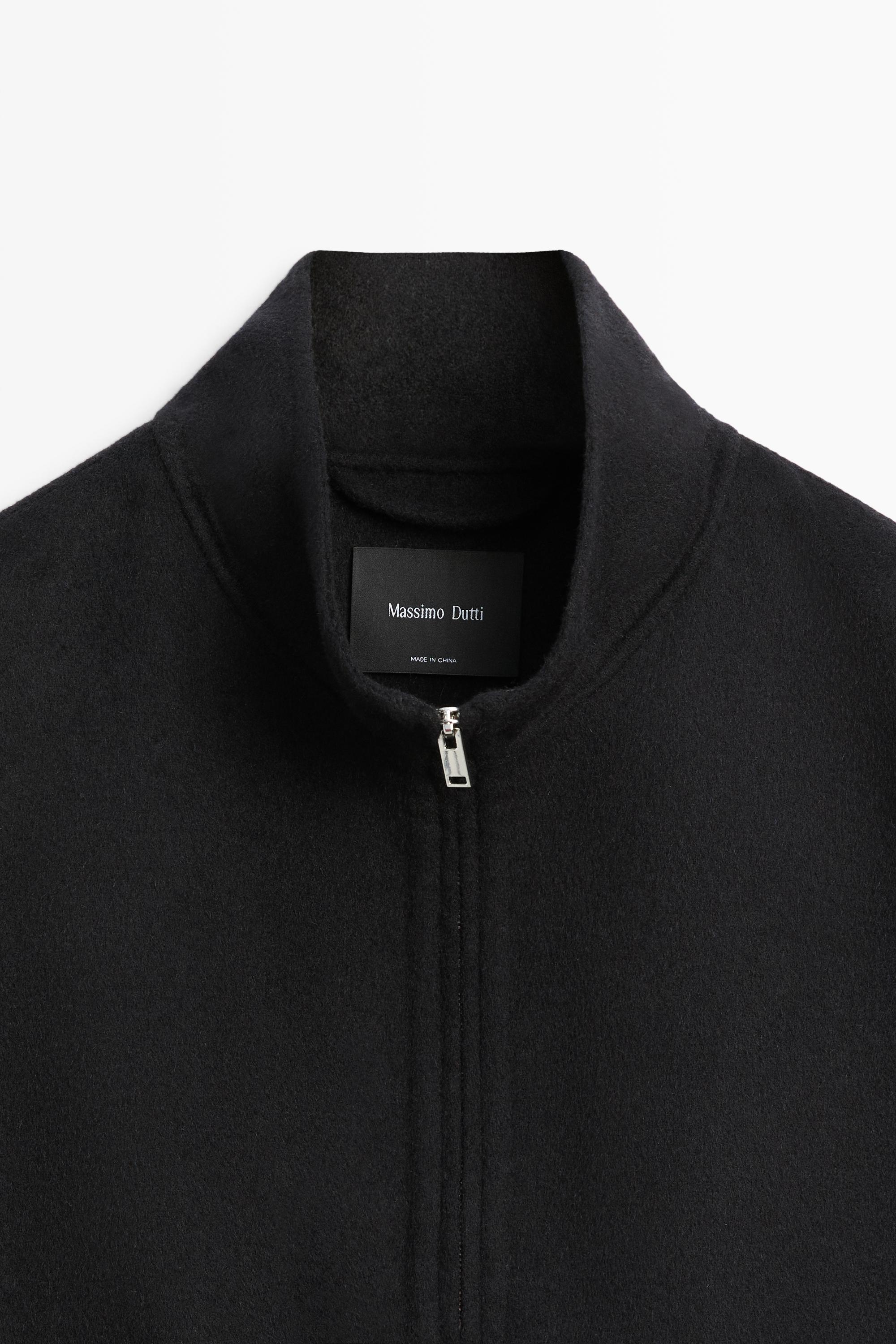 Massimo Dutti Yün karışımlı çift katlı dik yaka sweatshirt