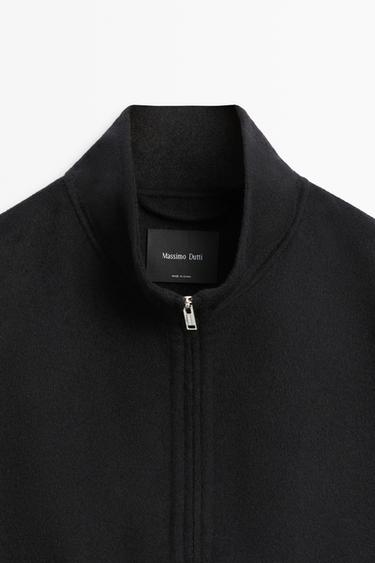 Wool blend double-faced mock neck sweatshirt — NAVY BLUE 9