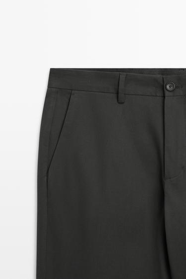 Cotton blend slim fit pants — GREY 4