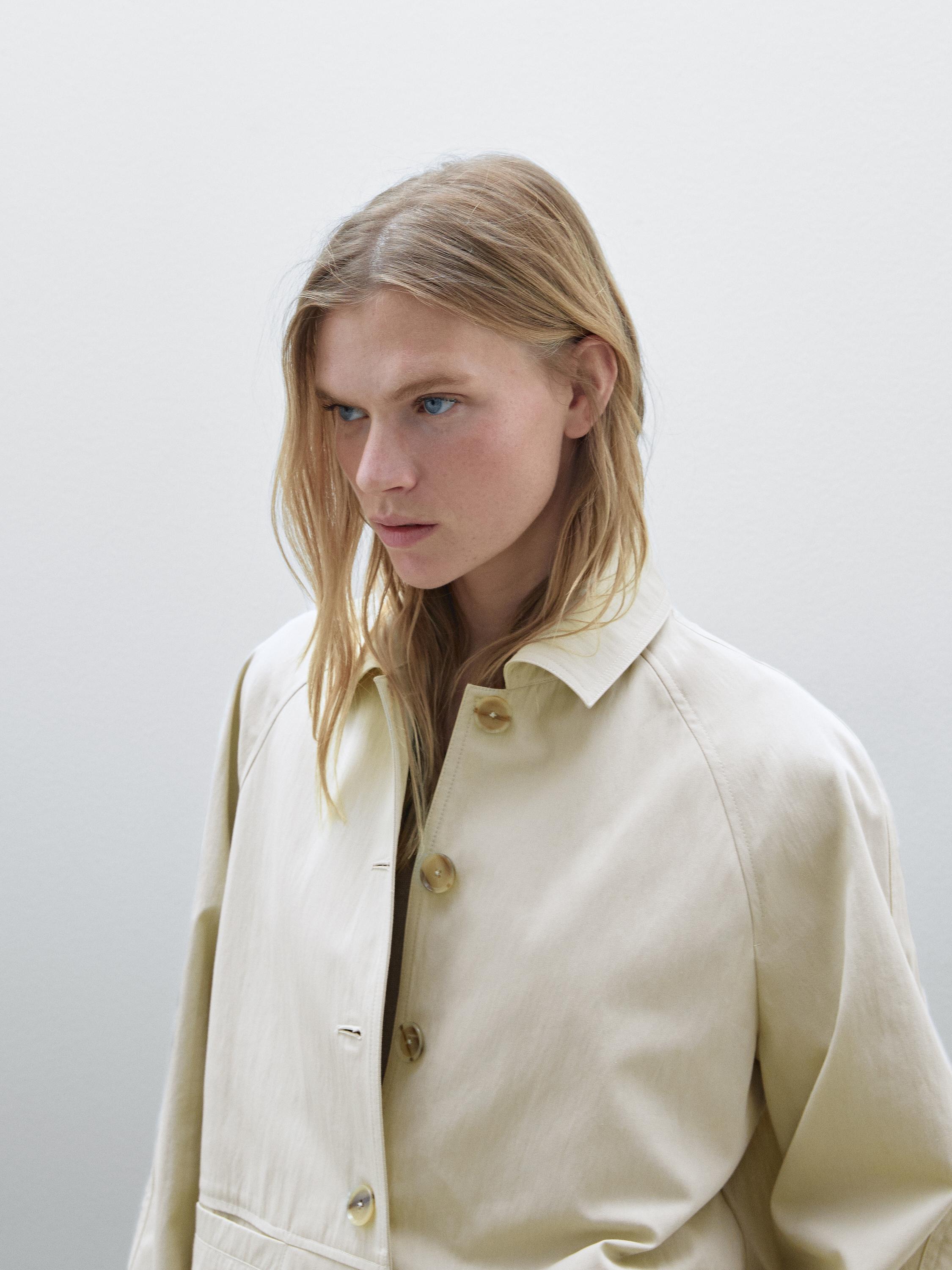 Paxta aralash matodan reglan yengli trench palto