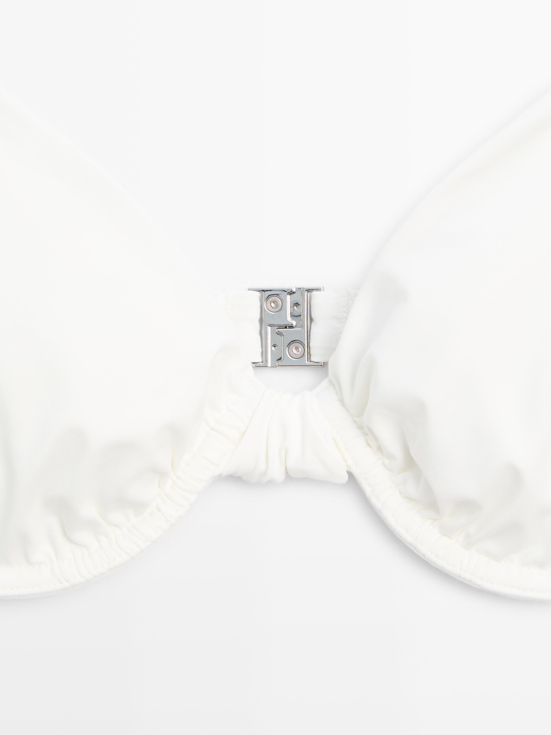 Gathered bikini top with underwire — Off white