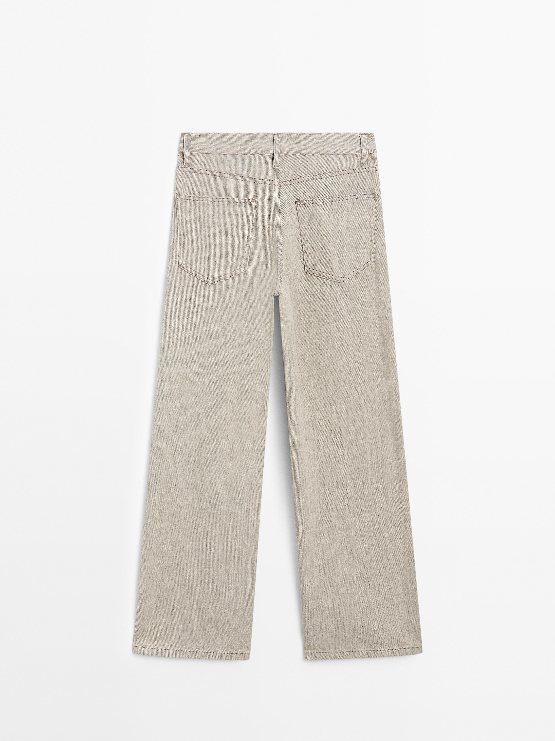Mid-rise wide-leg jeans