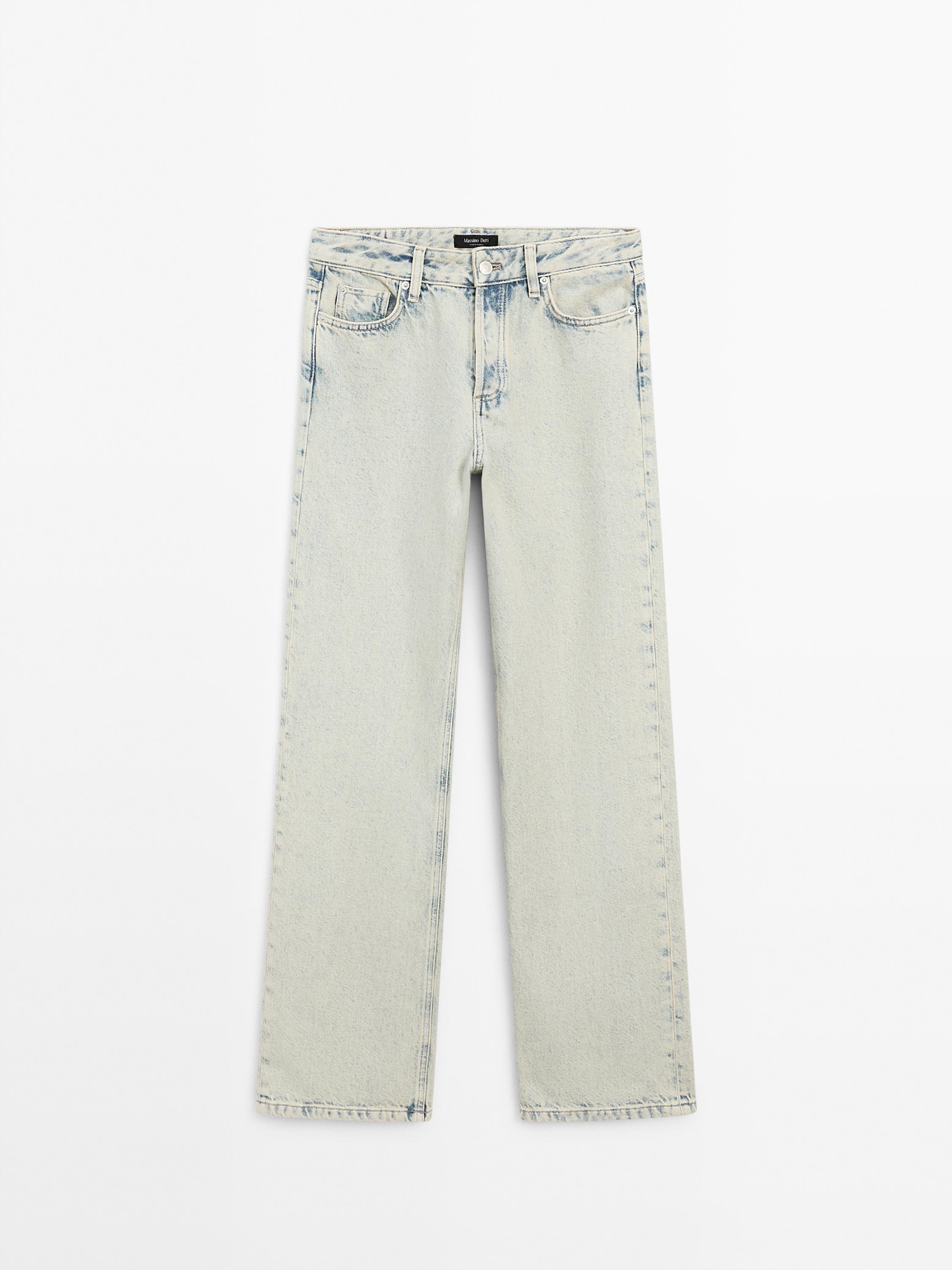 Mid-rise wide-leg jeans