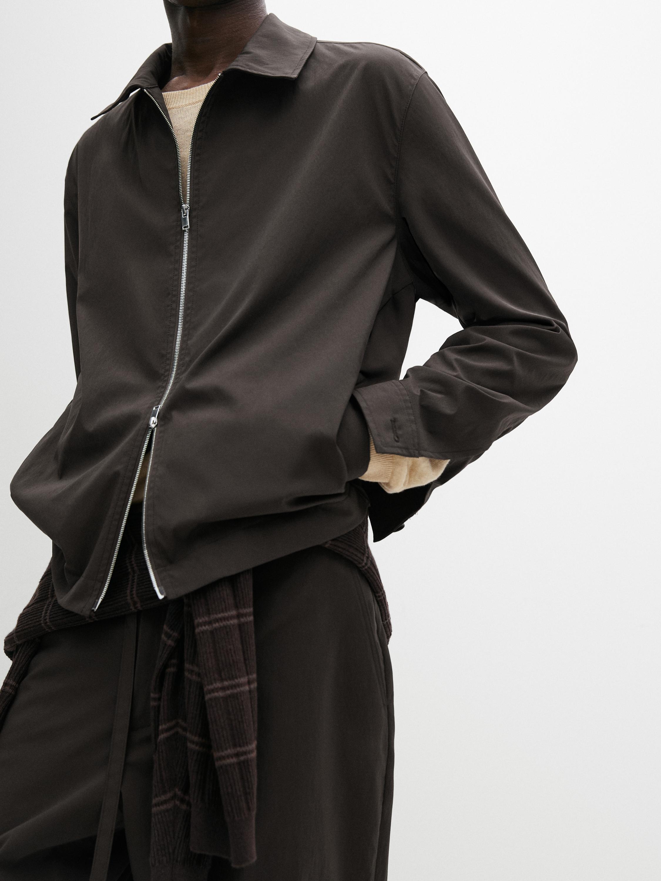Total look cropped jacket — BROWN