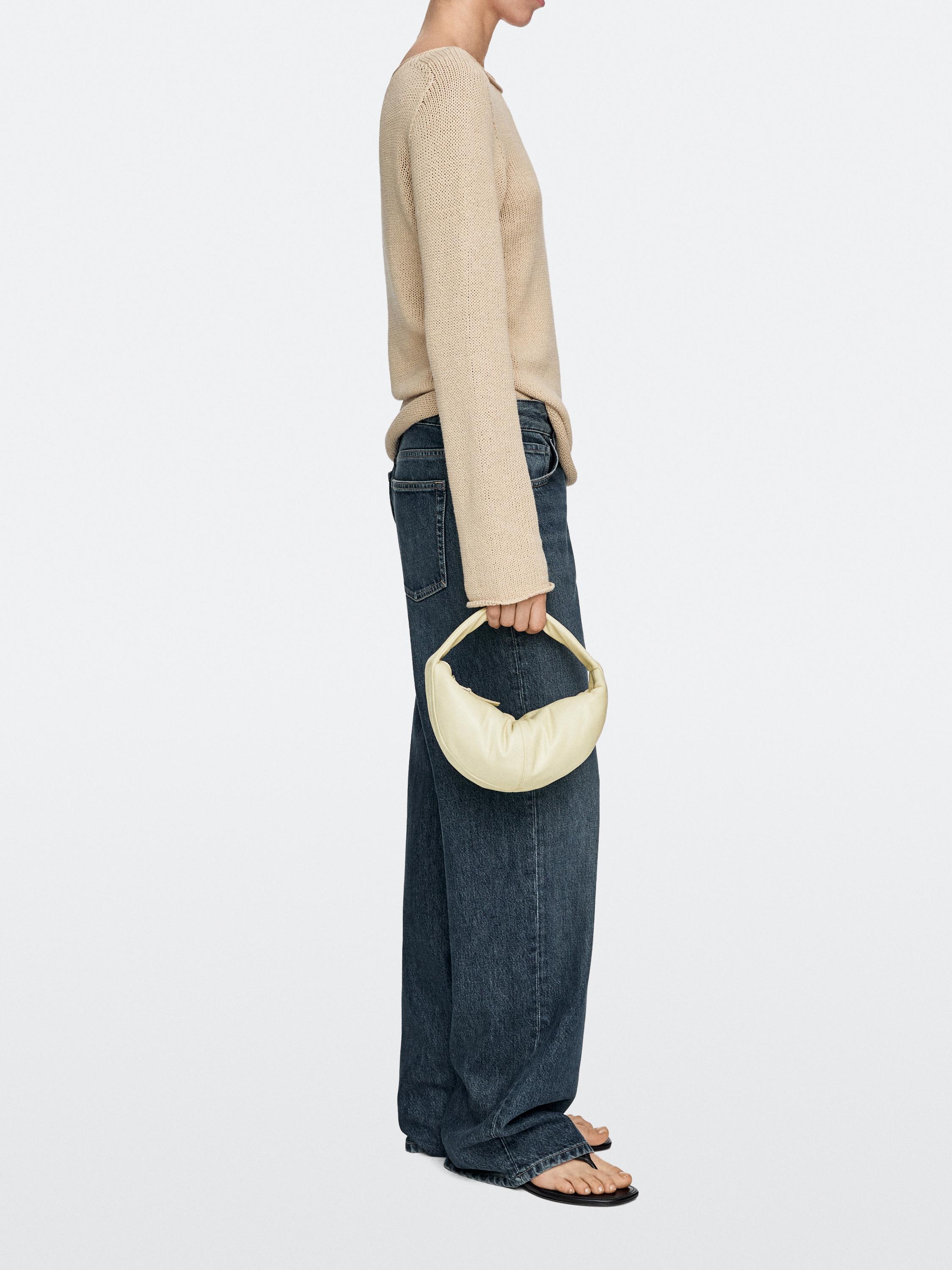Mini nappa leather half-moon bag