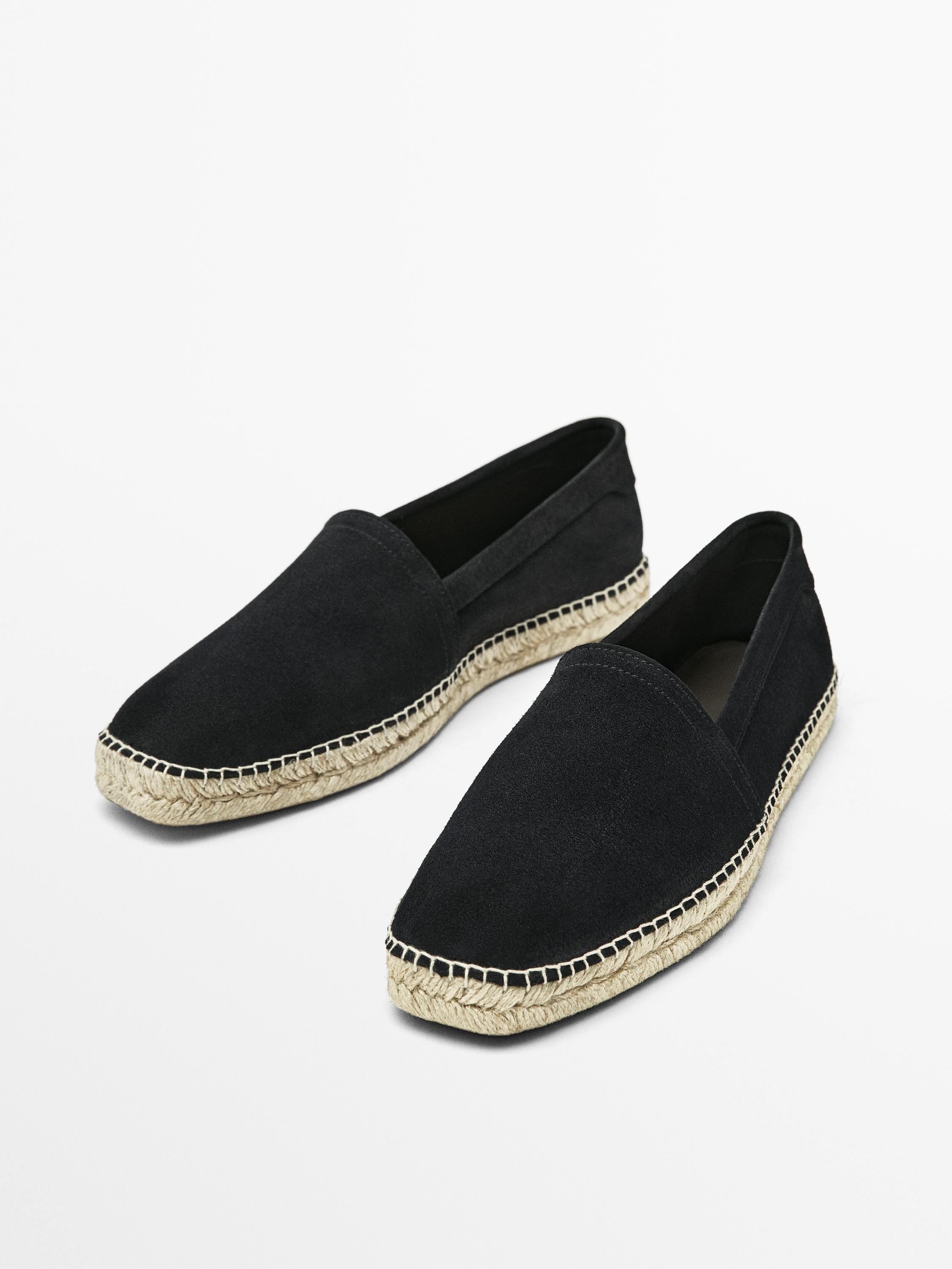 Split suede espadrilles