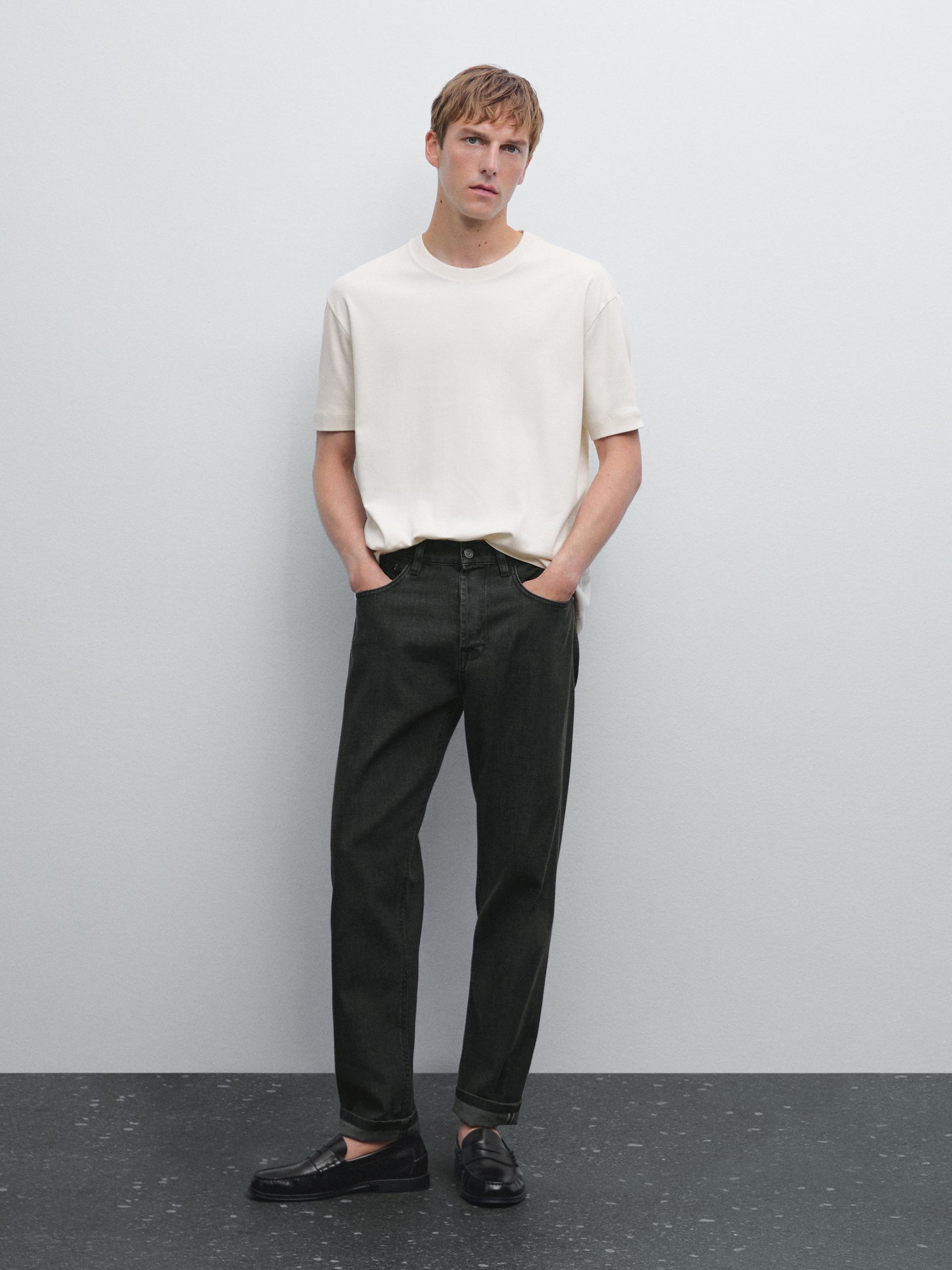 Maglietta Medium Weight 100% Cotone - Ecru - M - Massimo Dutti - Maschile