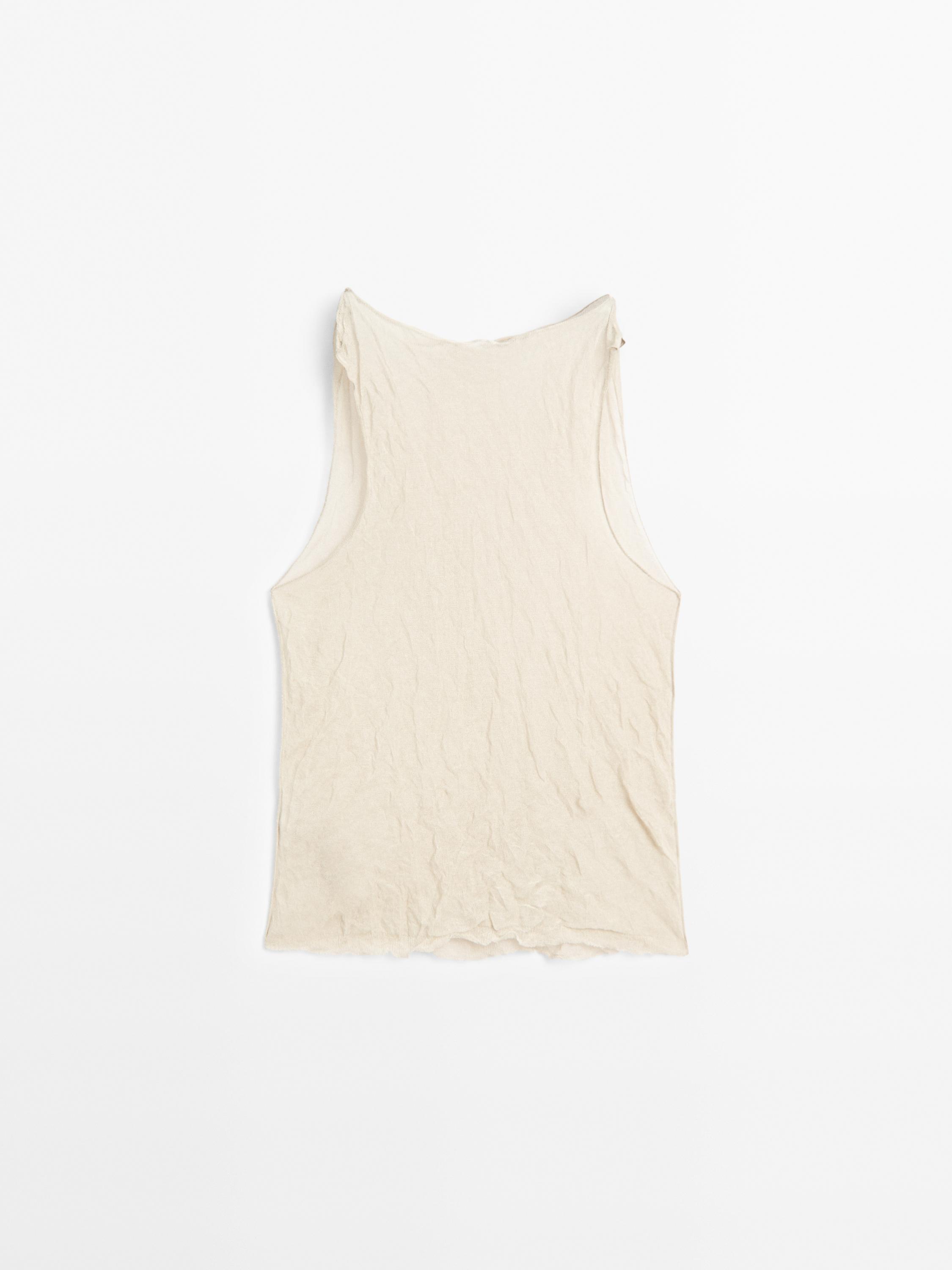 Top halter efecto arrugado