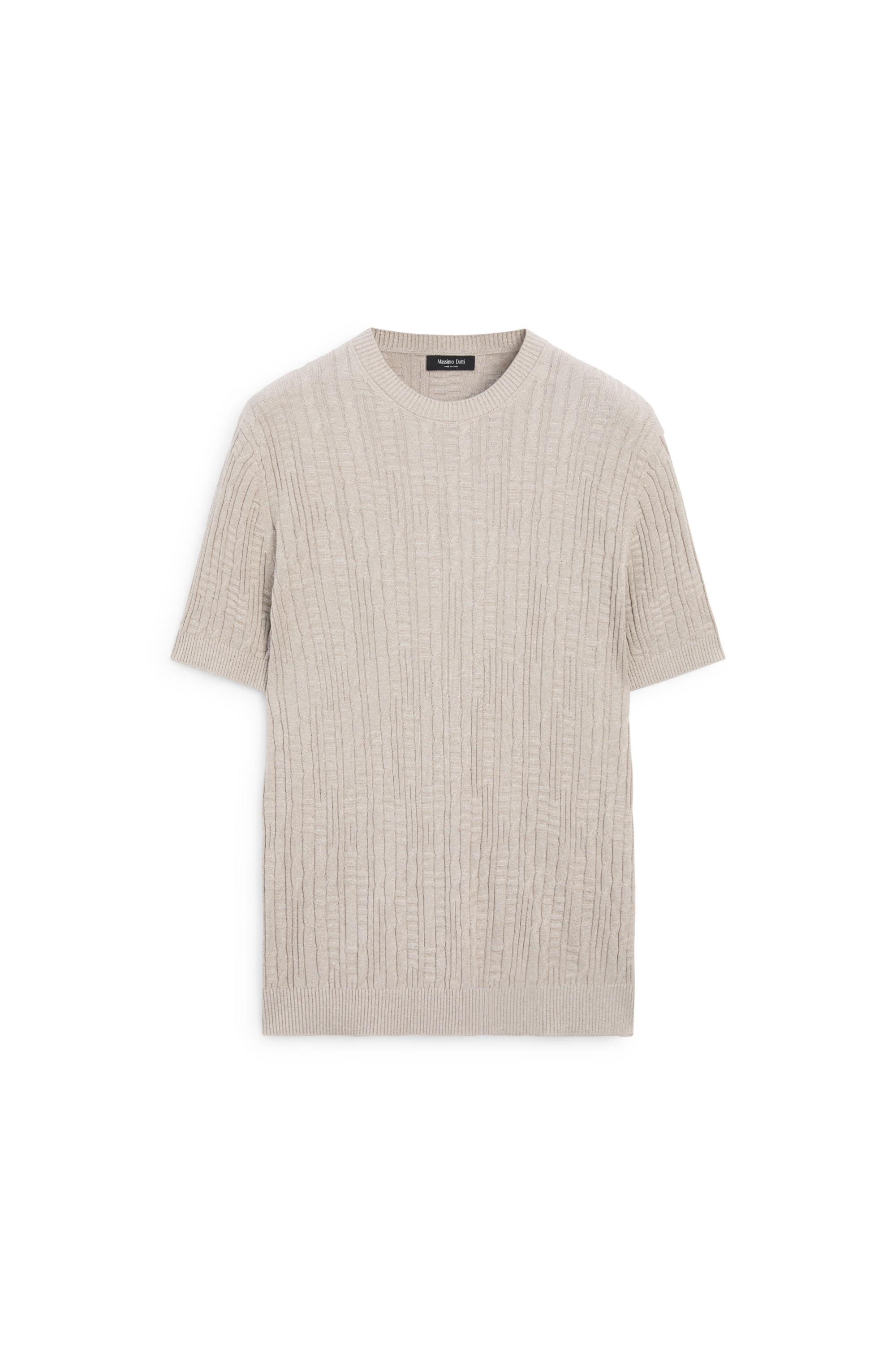 Cotton blend knit sweater — MINK