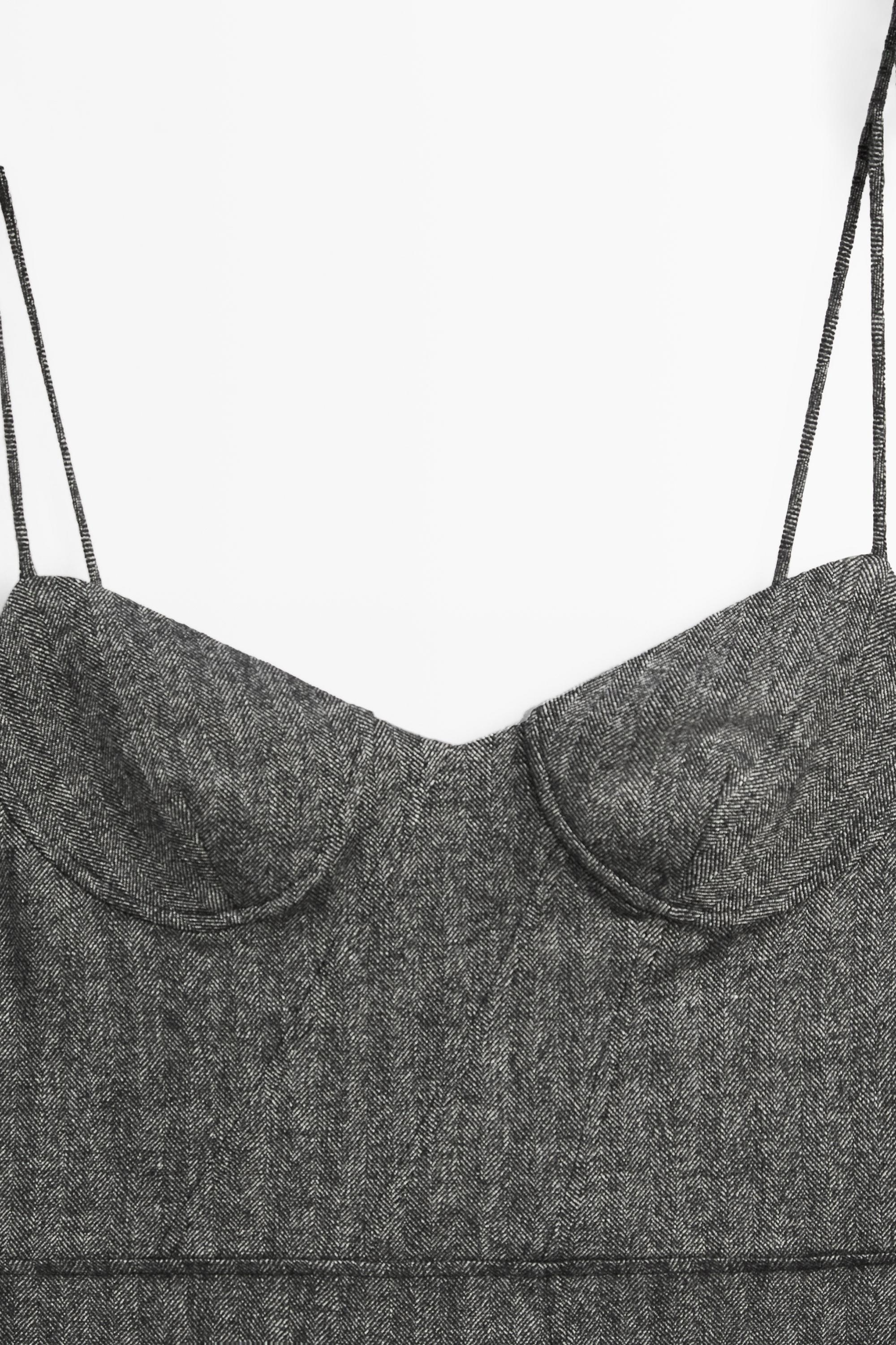 Strappy midi dress  Charcoal  Dress | Massimo Dutti