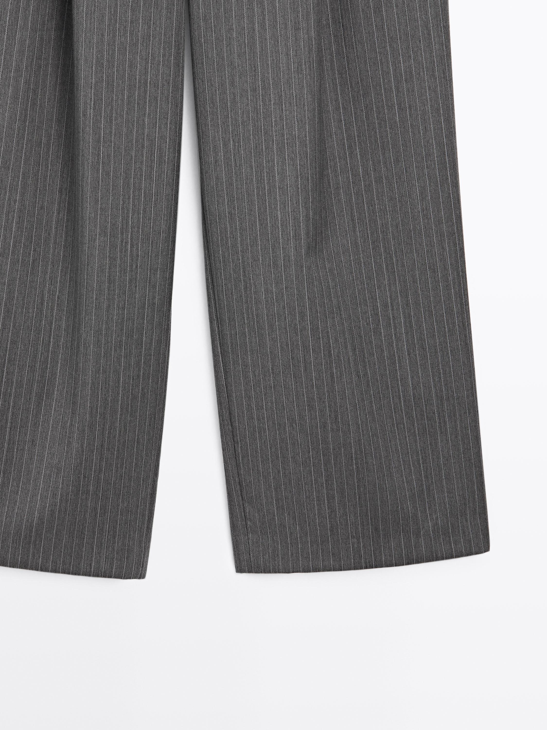 100% wool pinstripe trousers