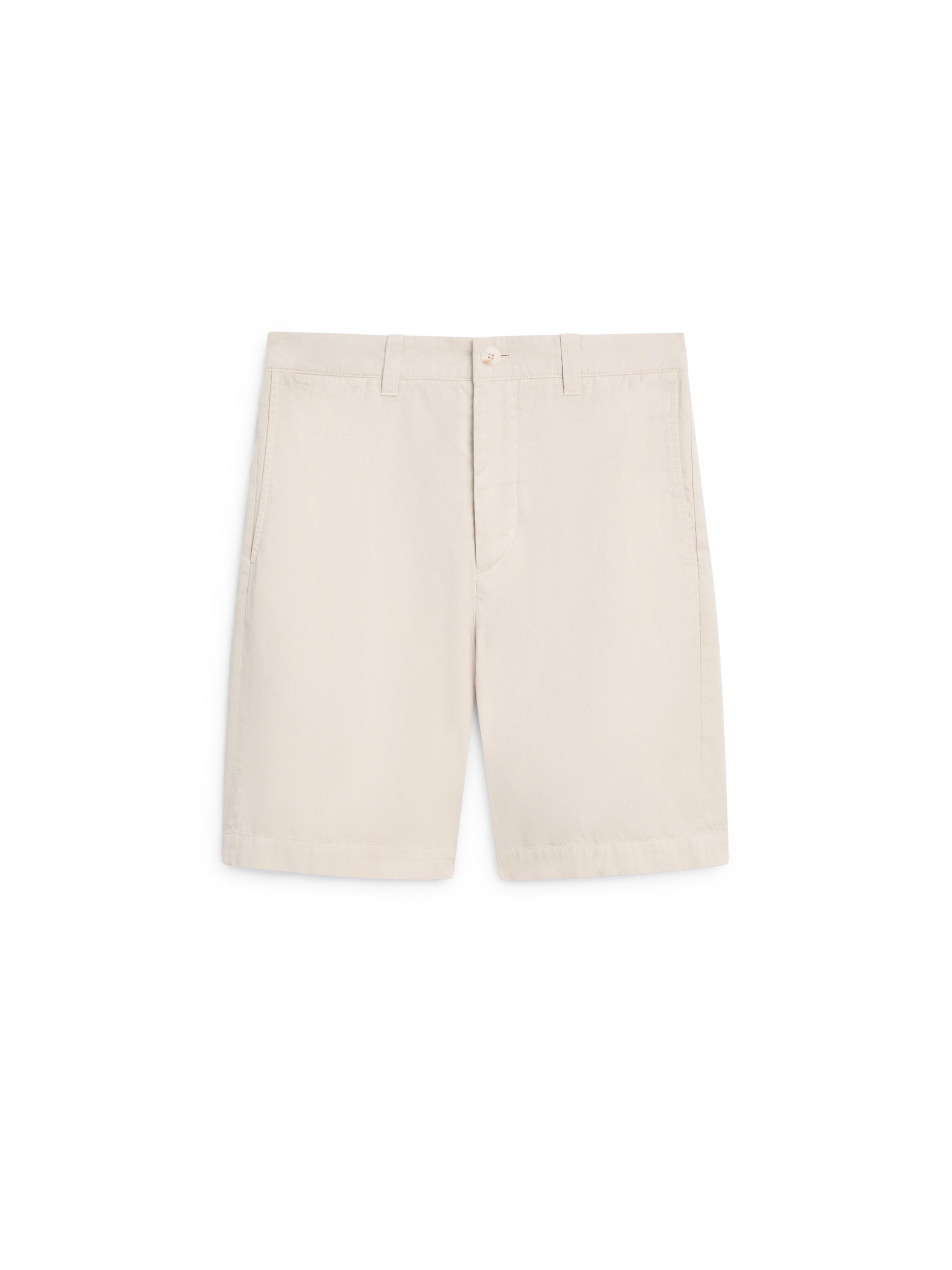 Cotton Bermuda shorts with waist detail — SAND