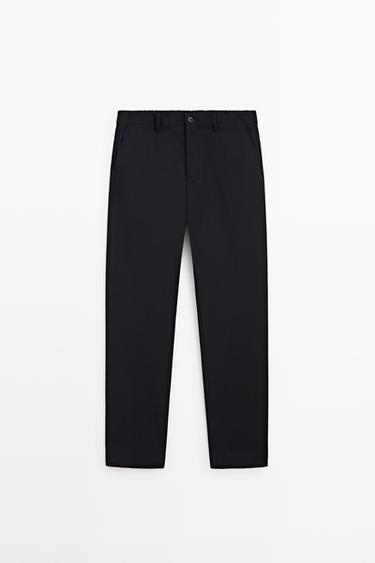 100% cool wool textured pants — DEEP BLUE 2