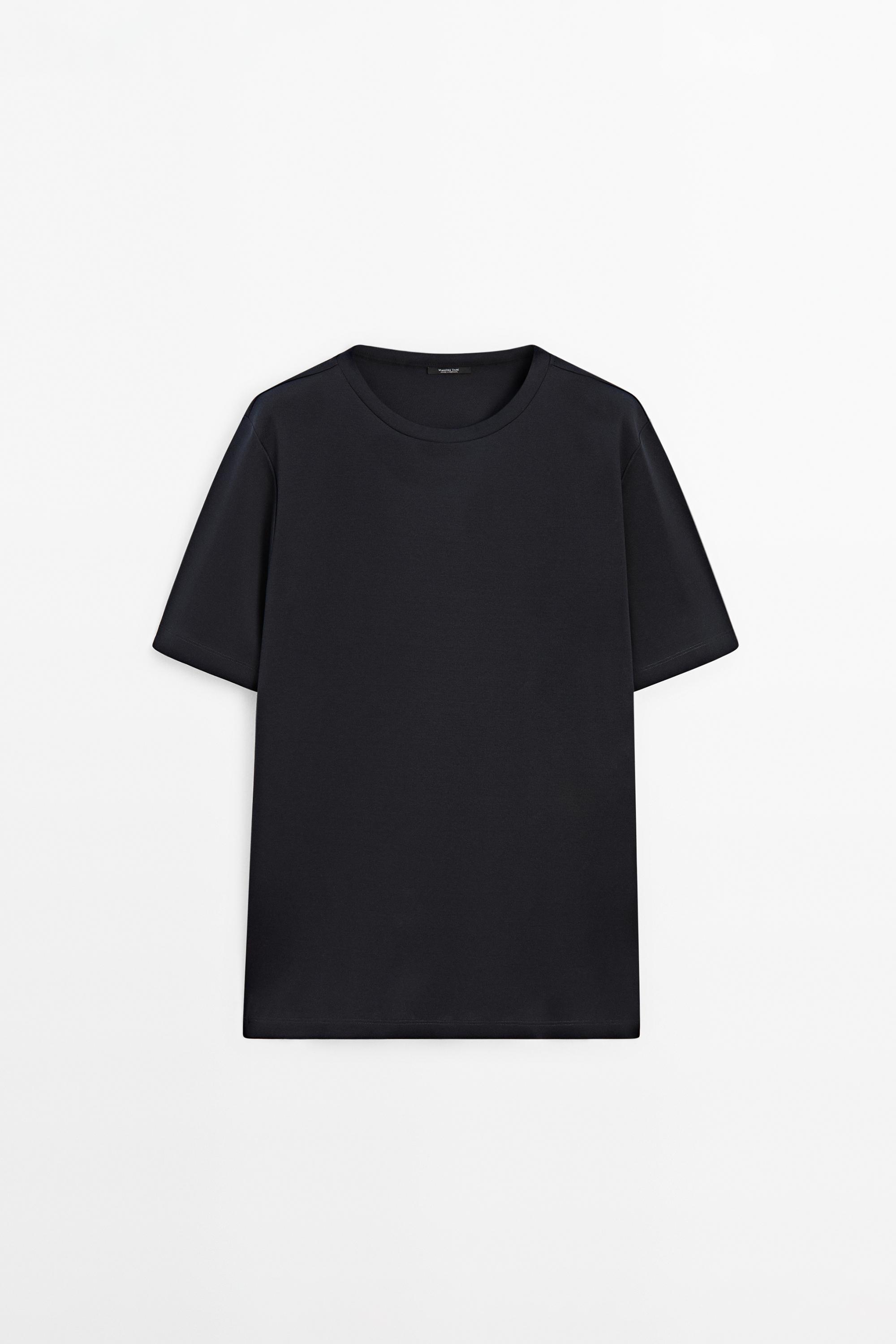 100% mercerised cotton T-shirt — NAVY BLUE