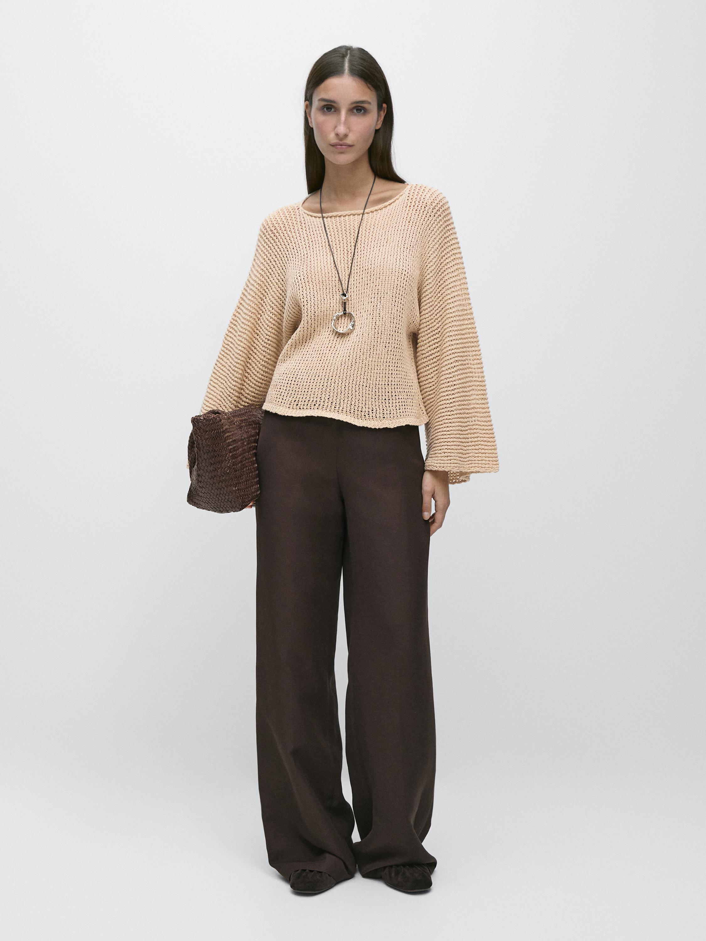 100% cotton cutwork sweater