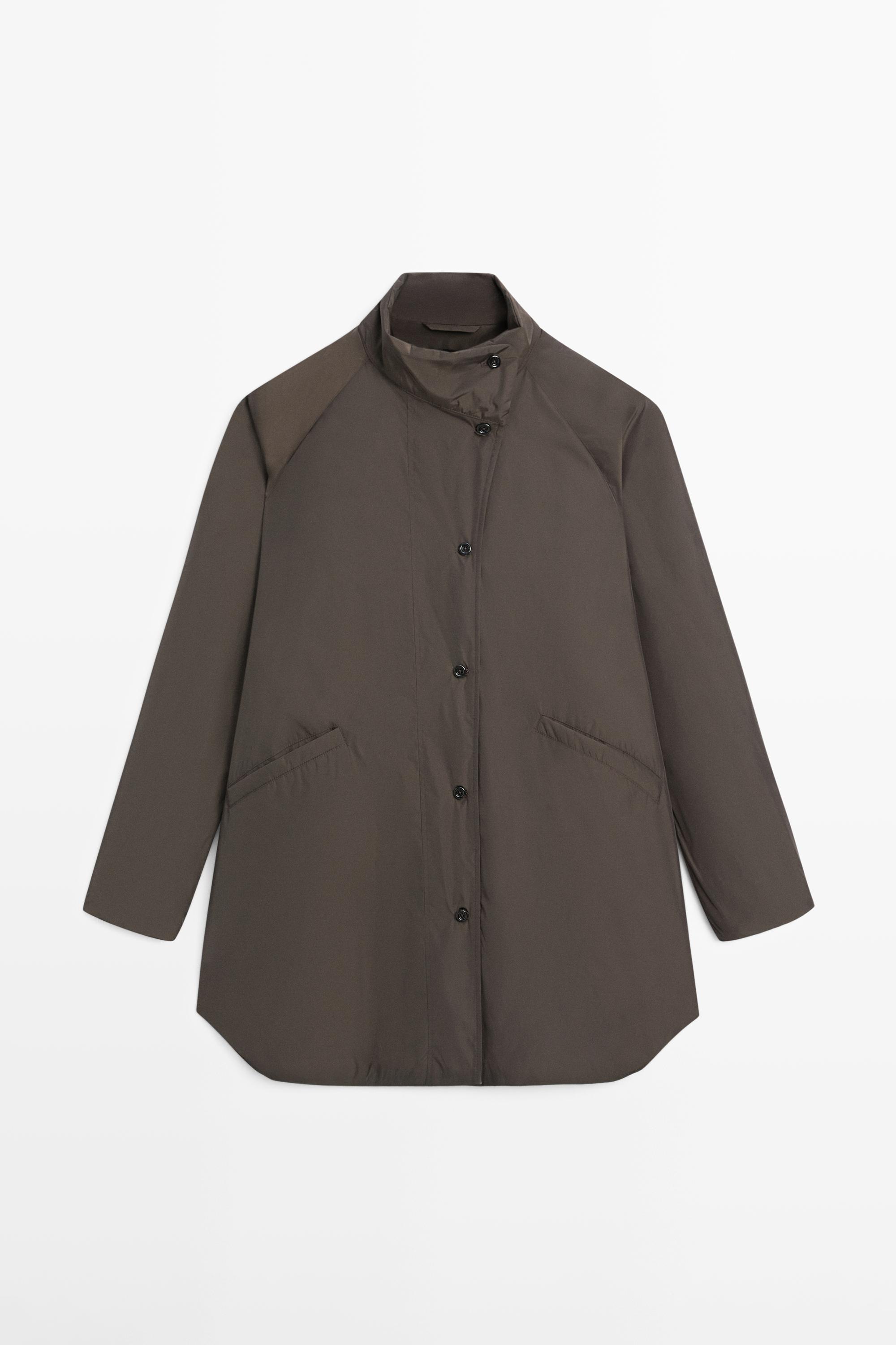 Long puffer jacket — BROWN
