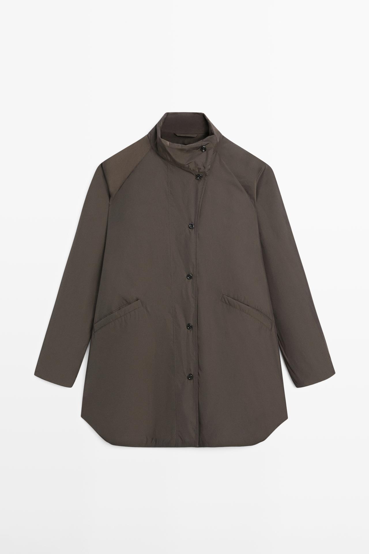 Massimo Dutti - Dame - Lang Dynejakke - Brun - L