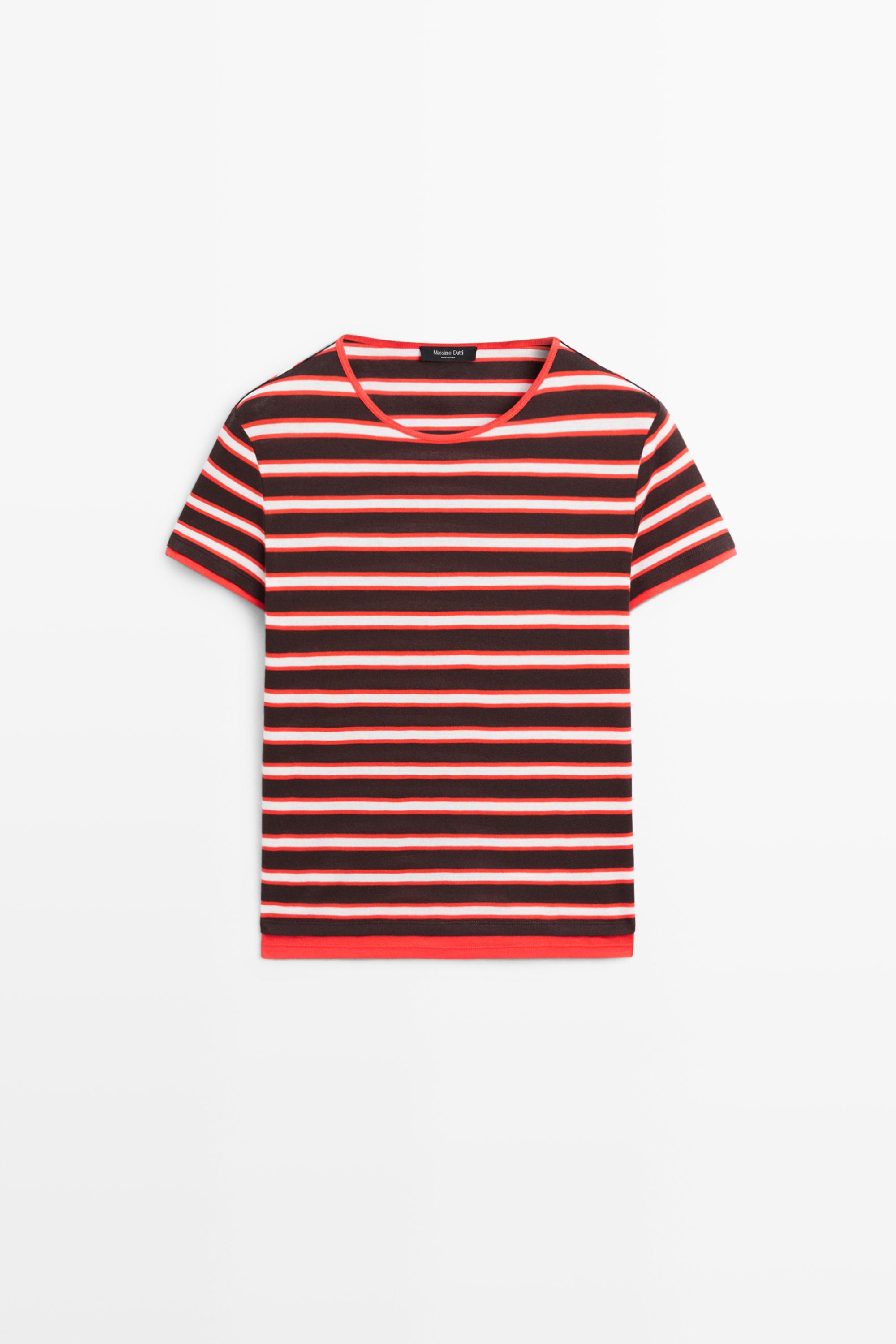 T-shirt à rayures en coton à manches courtes