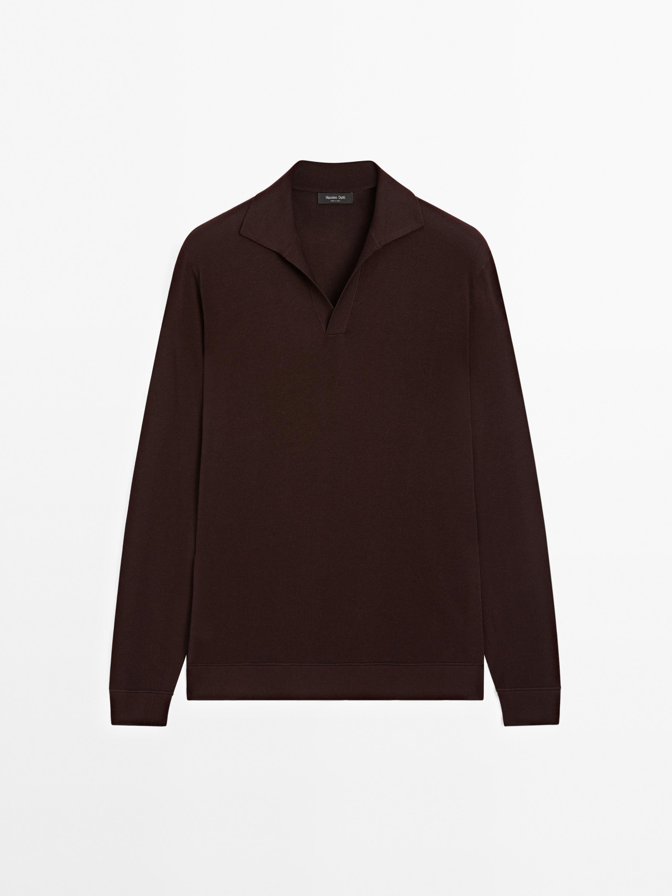 Pull polo en maille à col en V