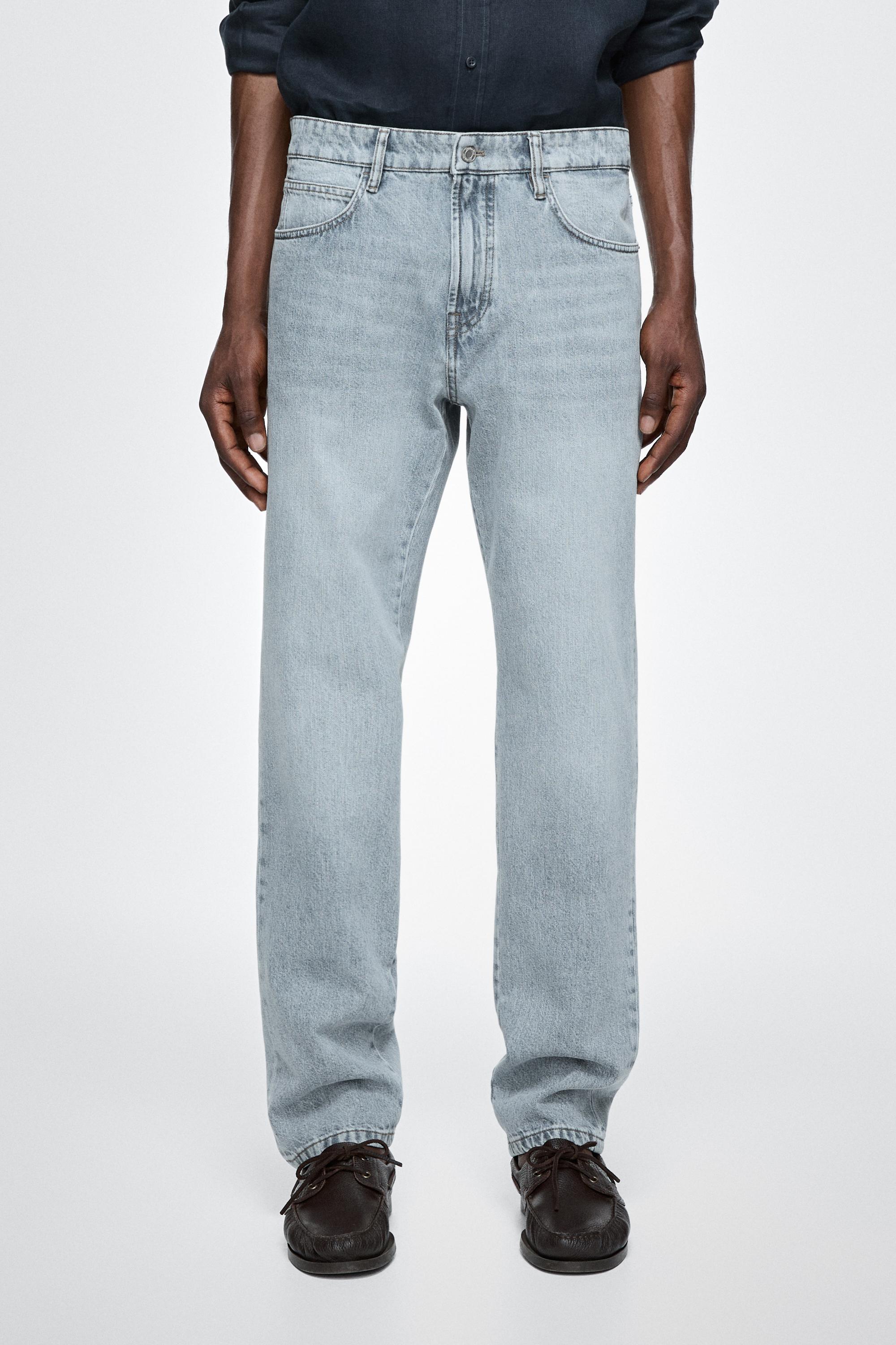 Tapered fit cotton jeans — MEDIUM BLUE