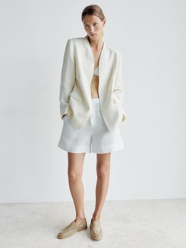 Split leather loafers — BEIGE 2