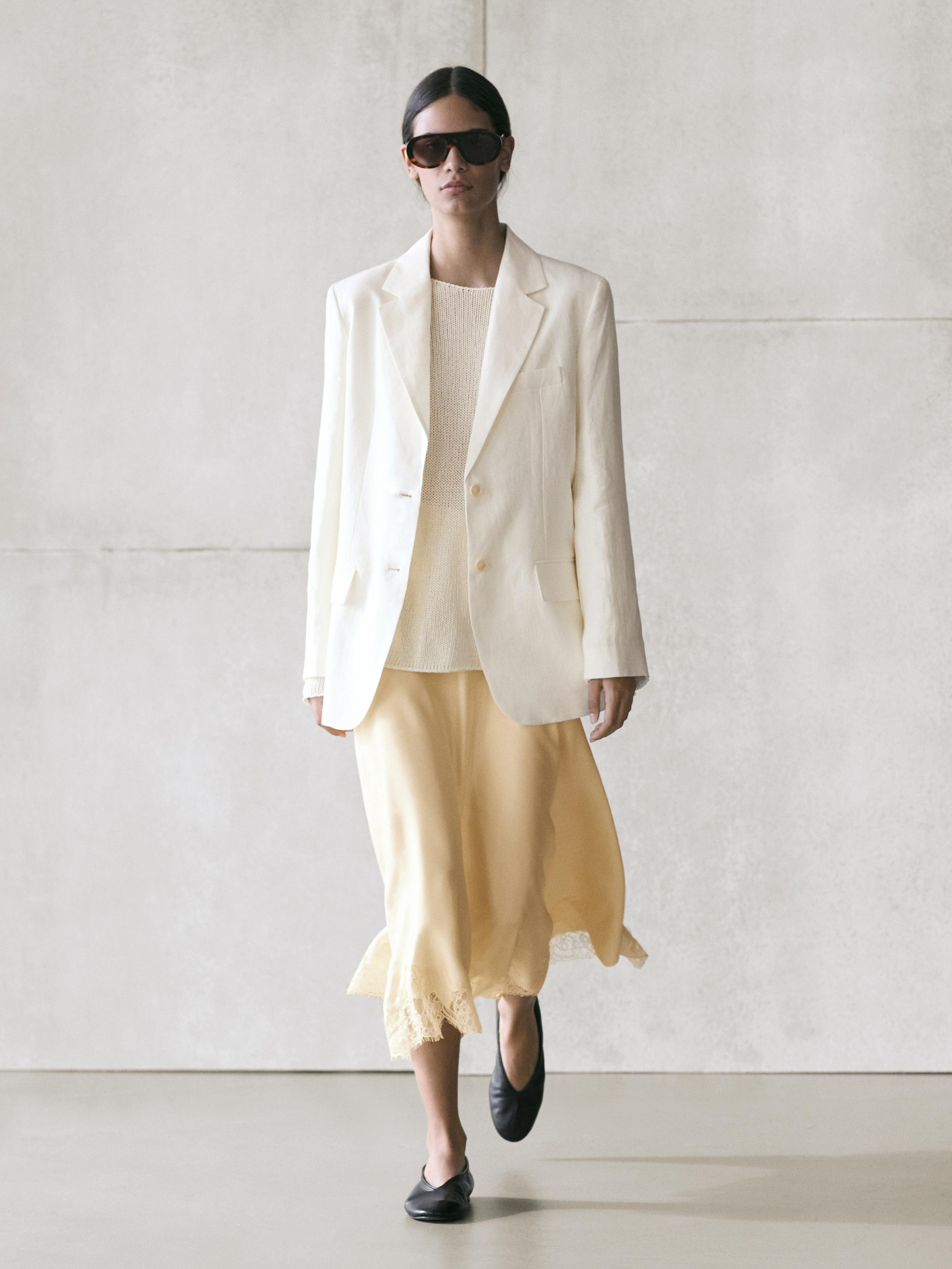 Cotton blend cutwork sweater — CREAM