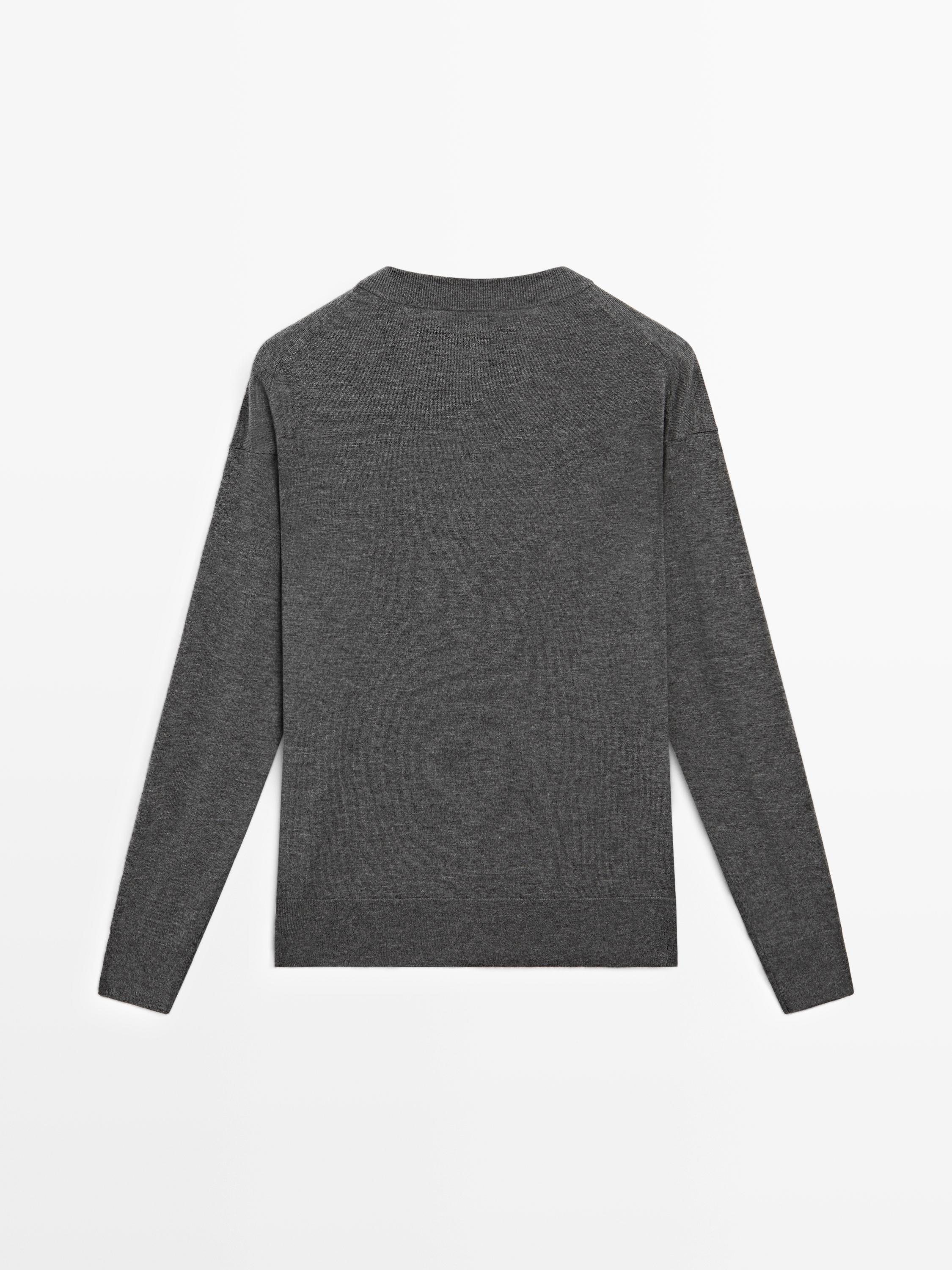 Long knit buttoned cardigan — MEDIUM GREY