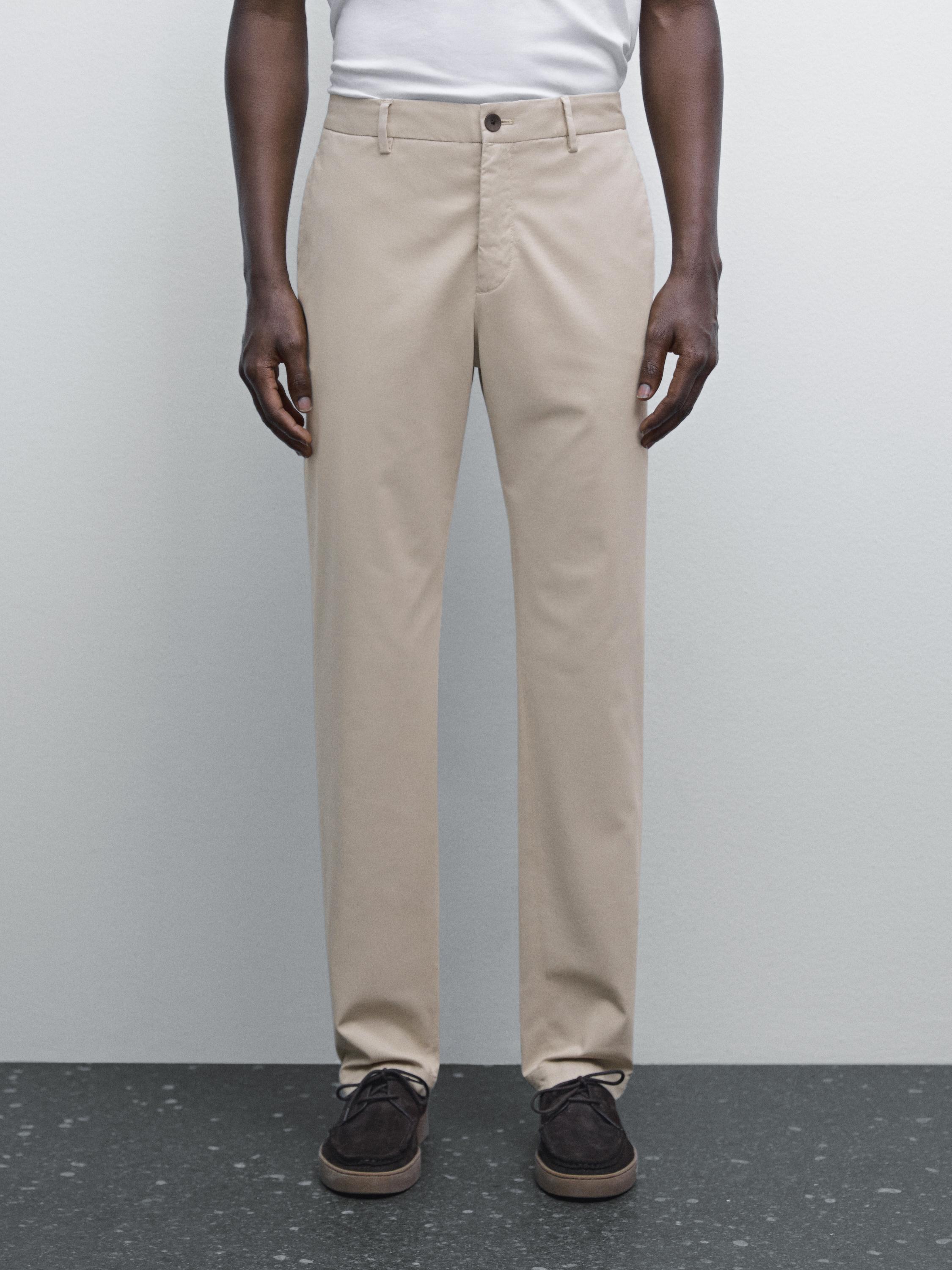 Slim fit textured trousers