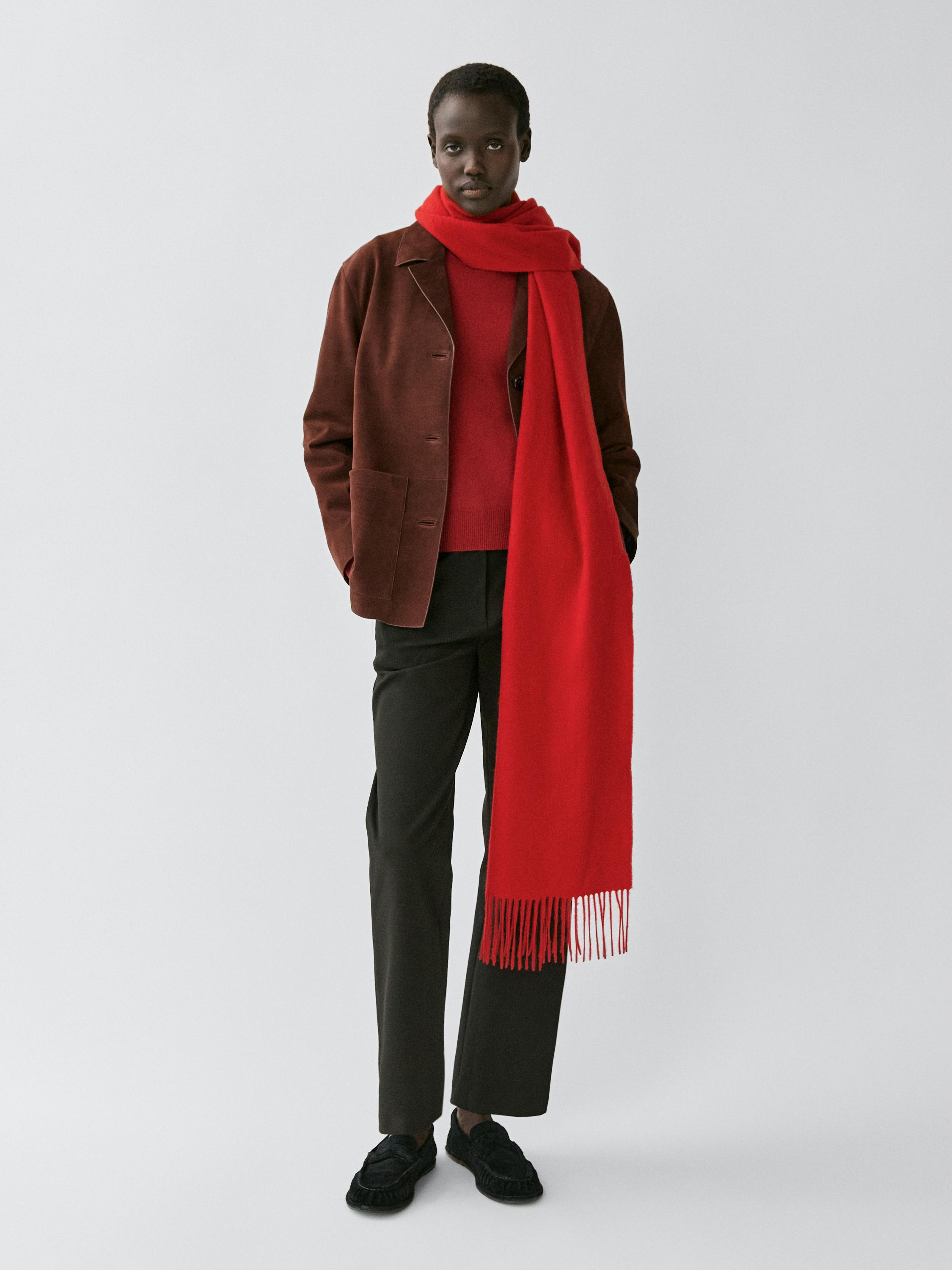 Bufanda flecos 100% cashmere