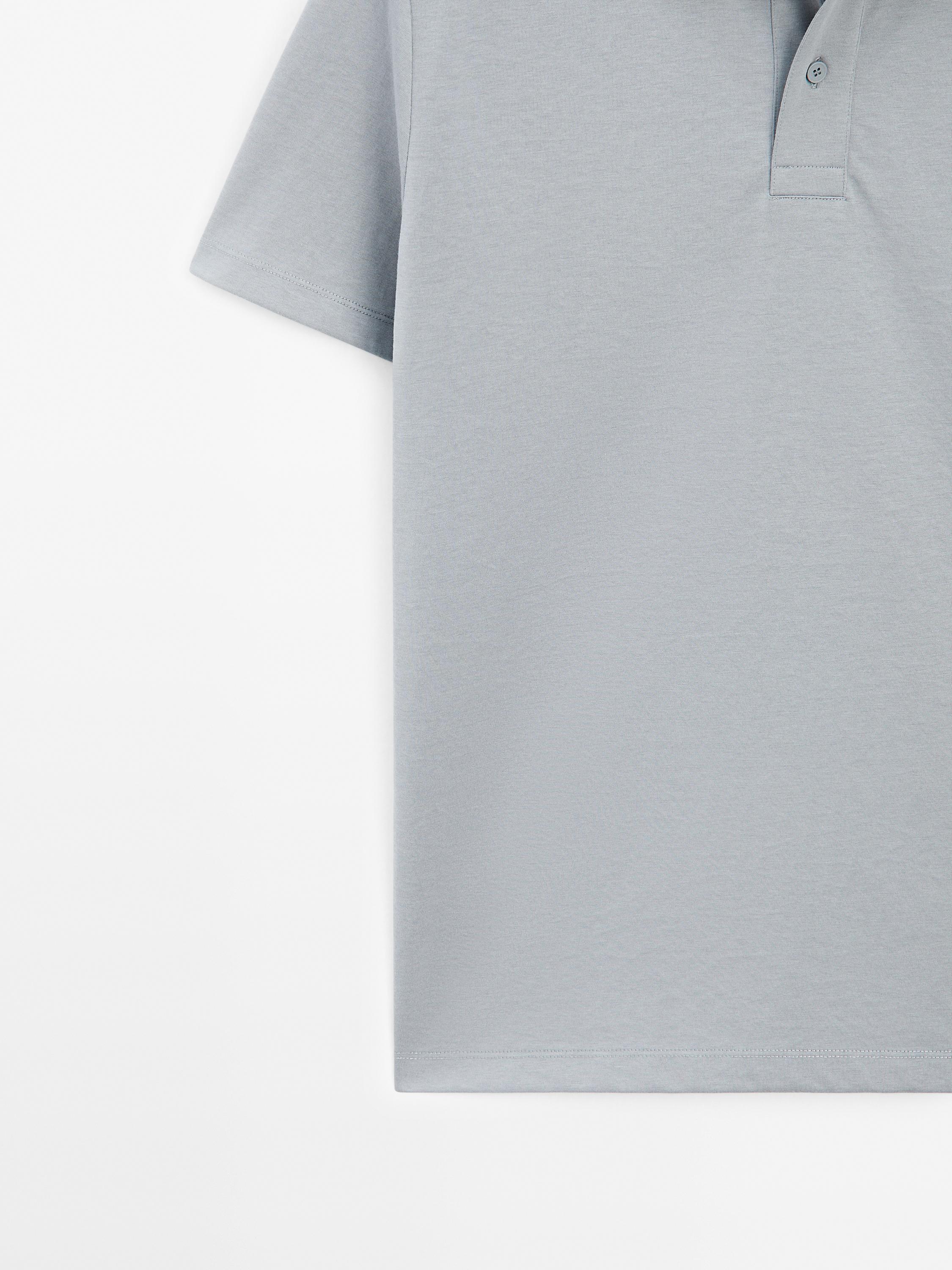 Cotton blend short sleeve polo shirt