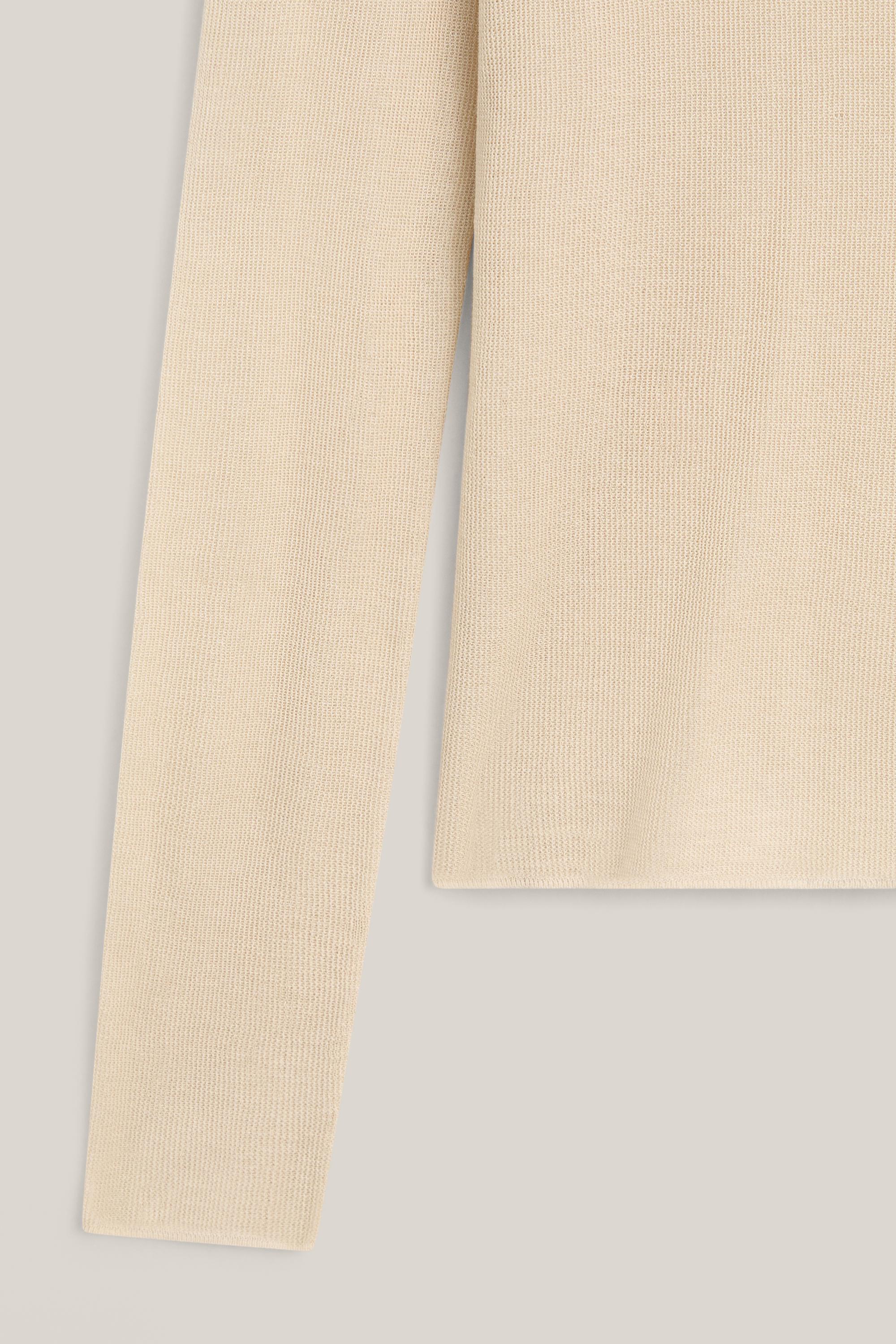 Transparent silk blend top with long sleeves - LIMITED EDITION — SAND