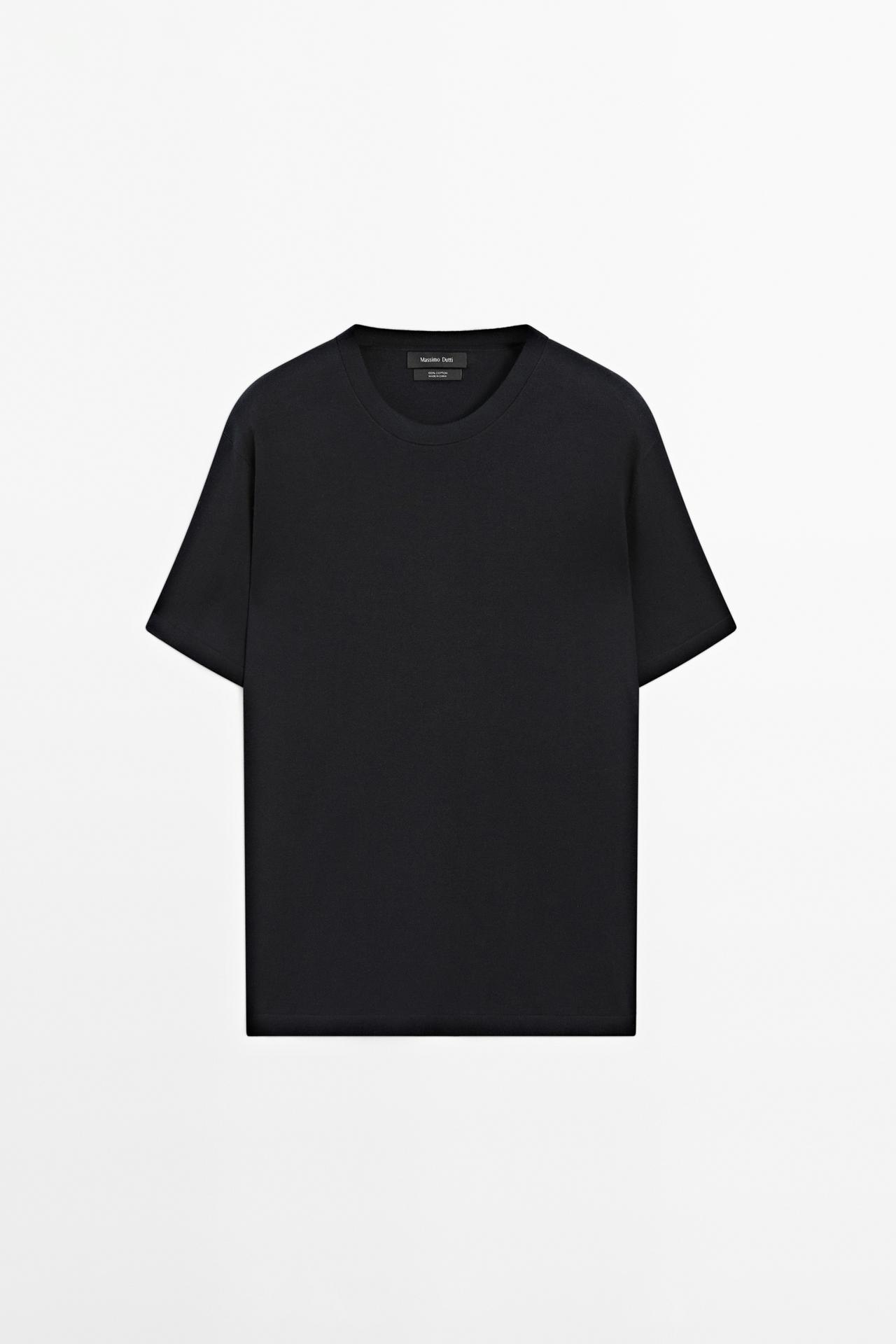 100% cotton short sleeve round neck T-shirt — NAVY BLUE