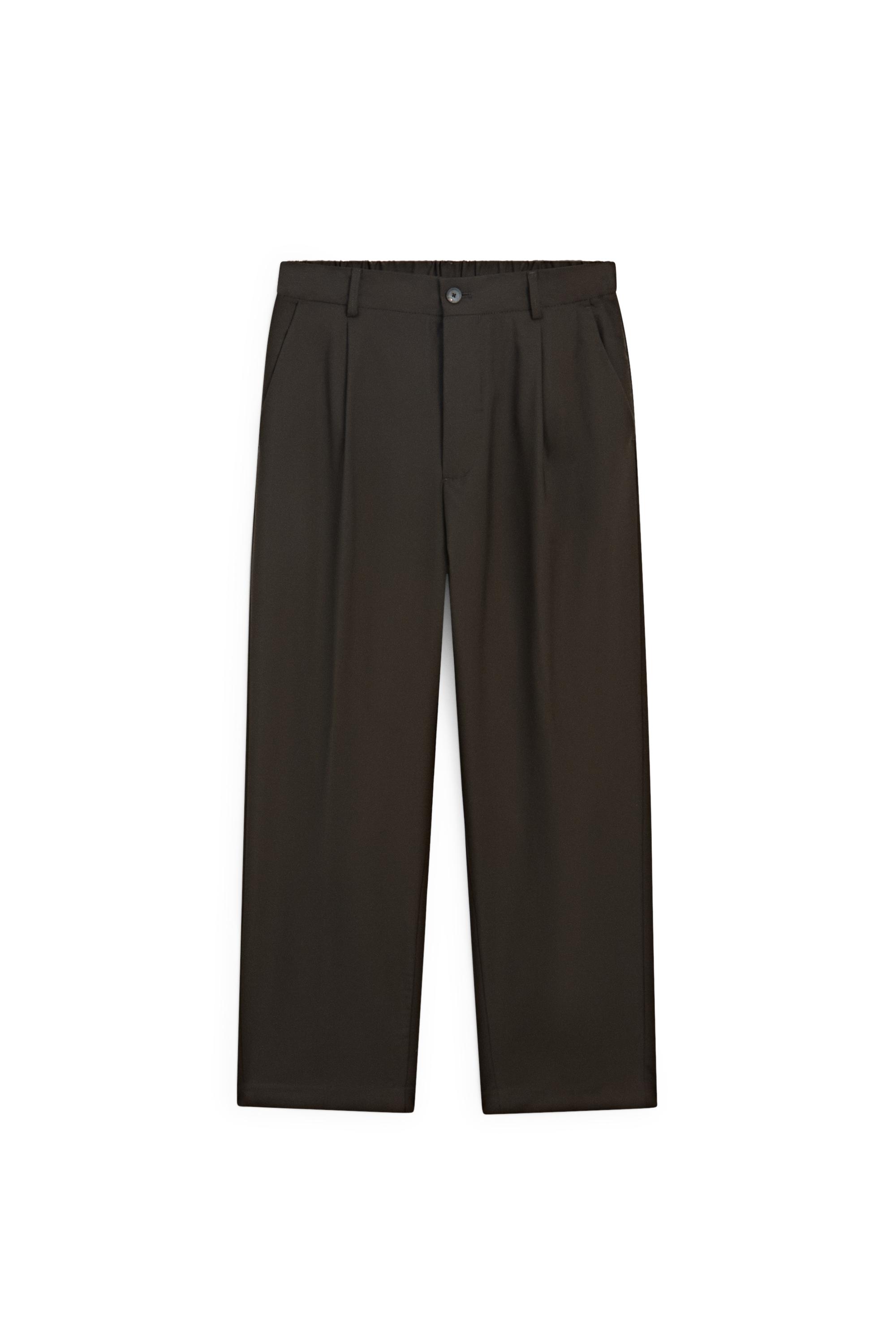 100% wool relaxed fit pants — BROWN