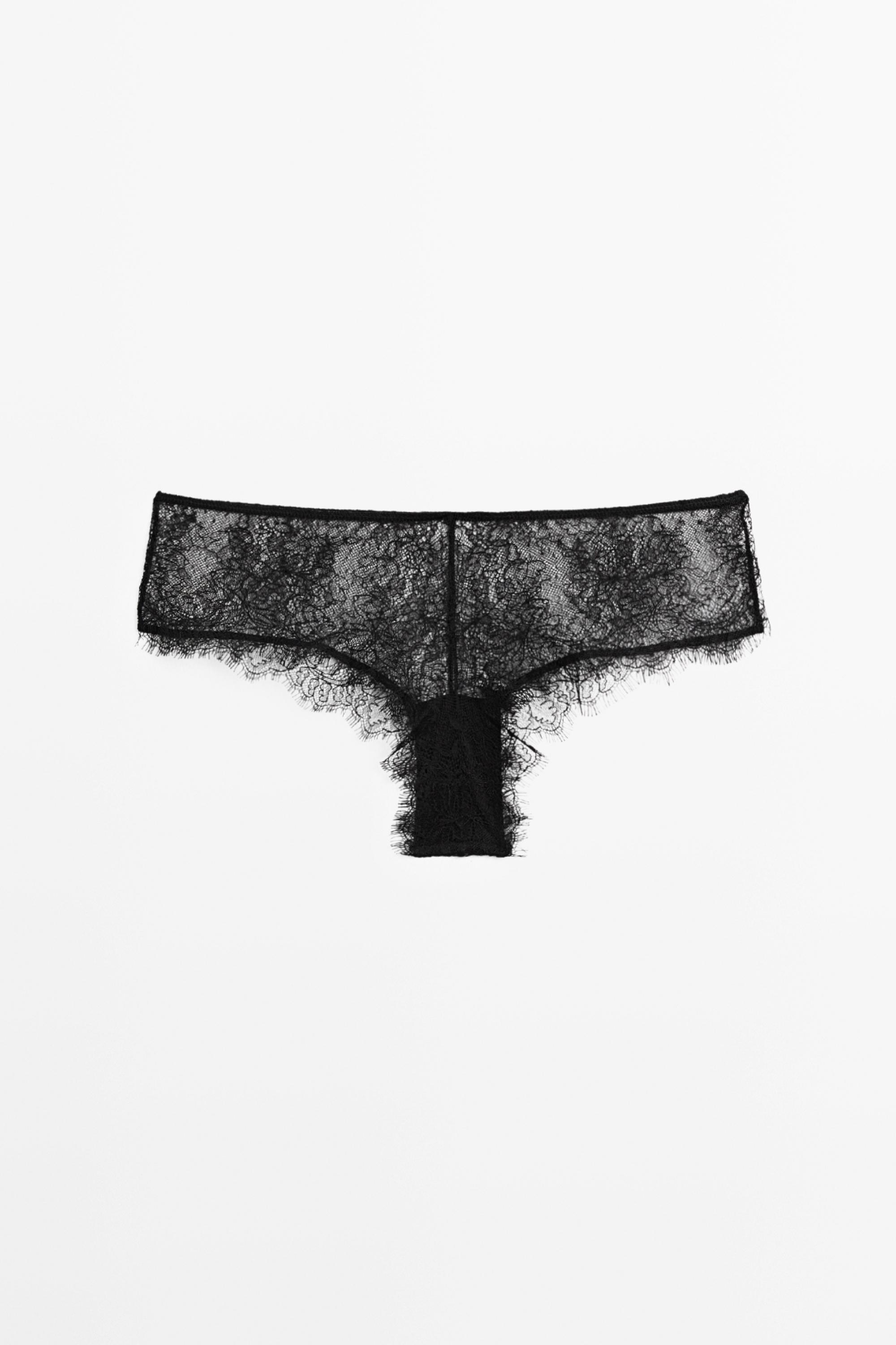 Scalloped lace culotte briefs