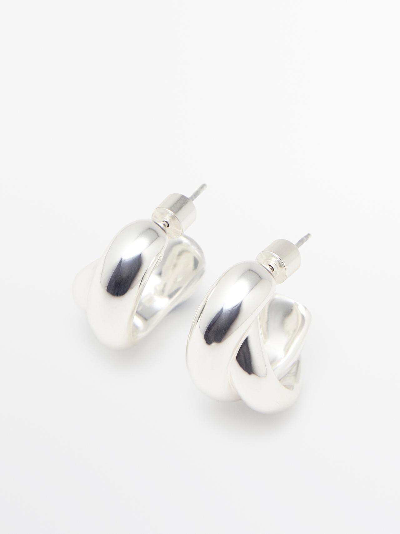 Wraparound hoop earrings — SILVER