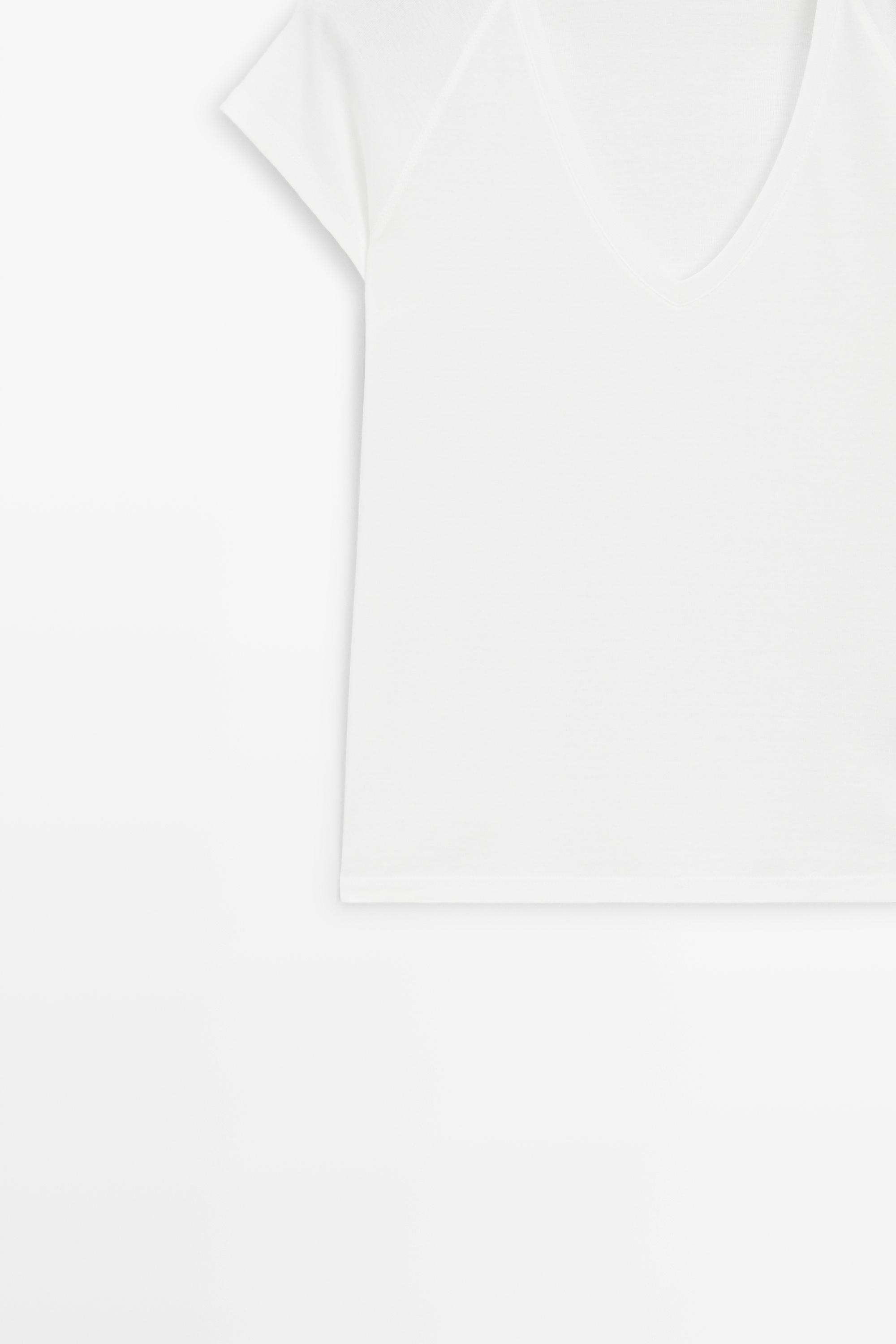 100% mercerised cotton T-shirt — WHITE