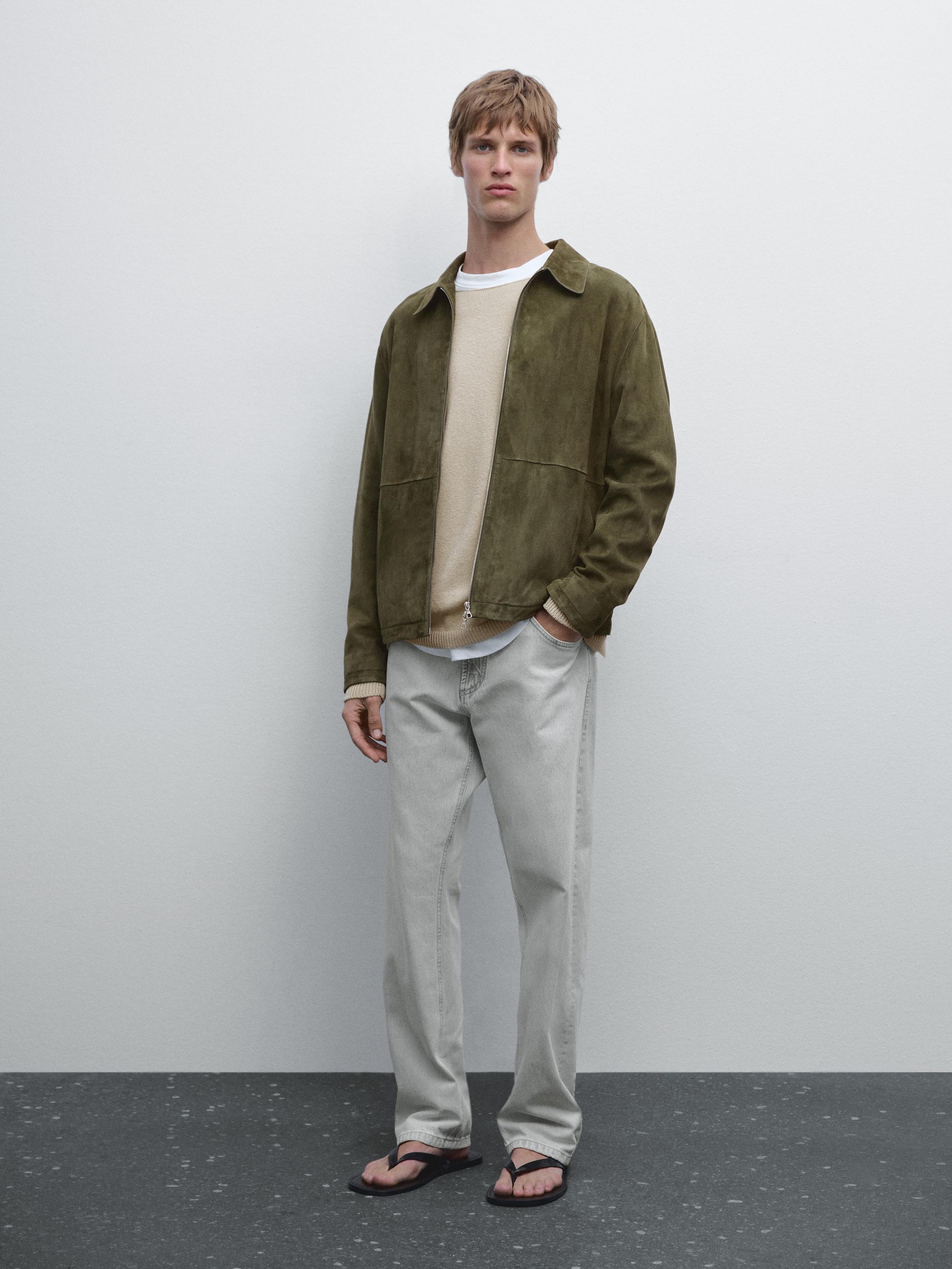 Suede leather jacket