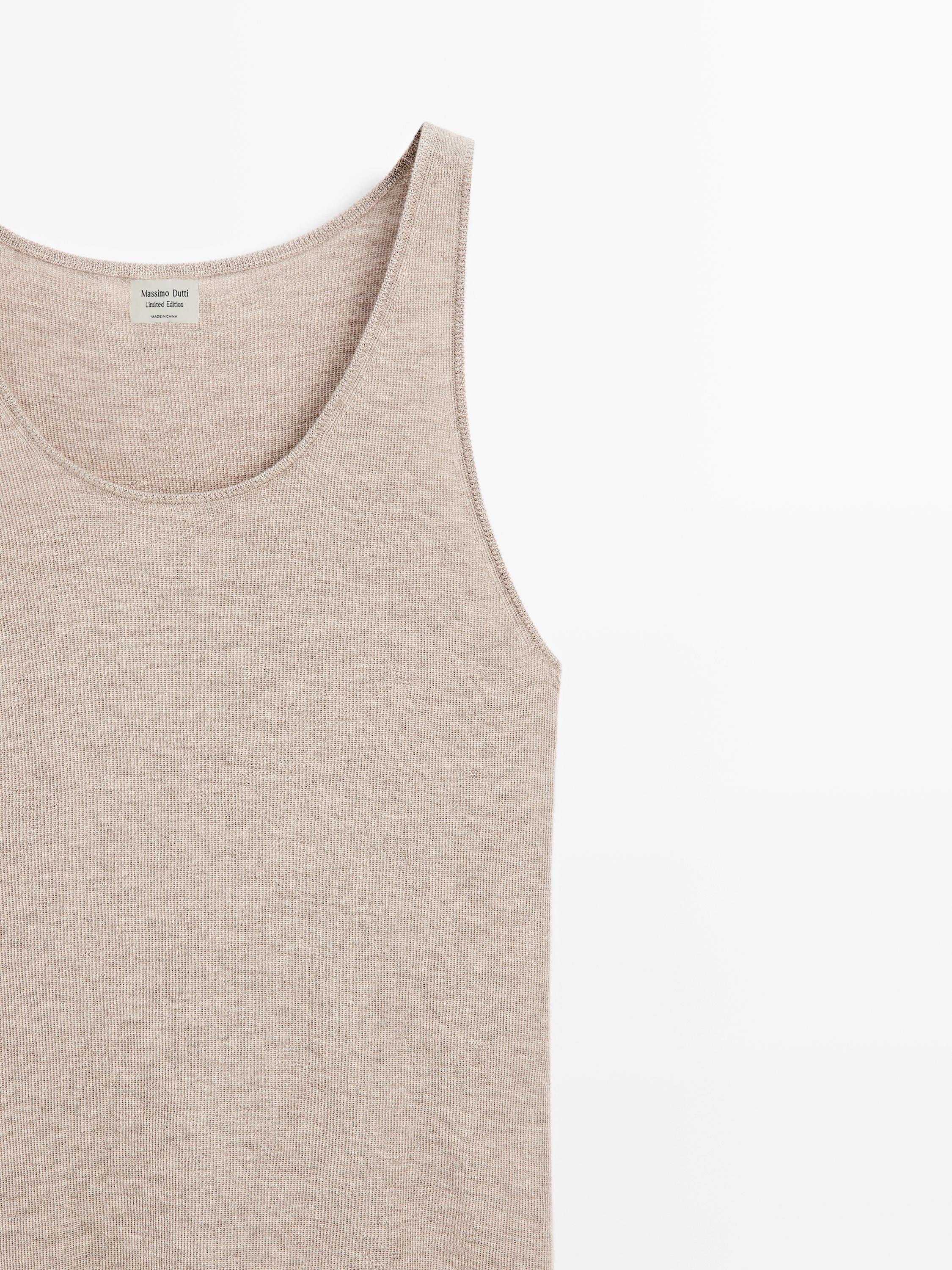 Long strappy knit top in 100% cashmere - LIMITED