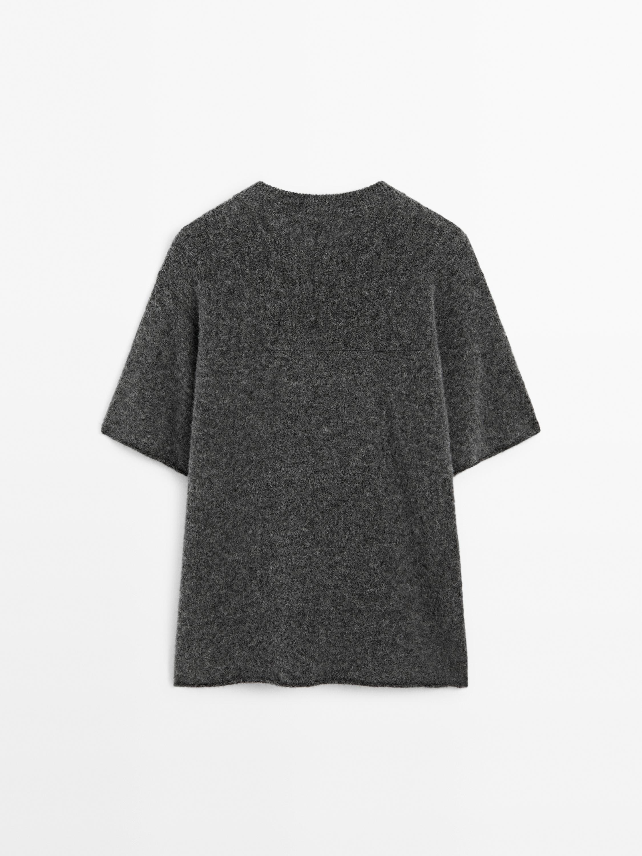 Oversize knit short sleeve sweater