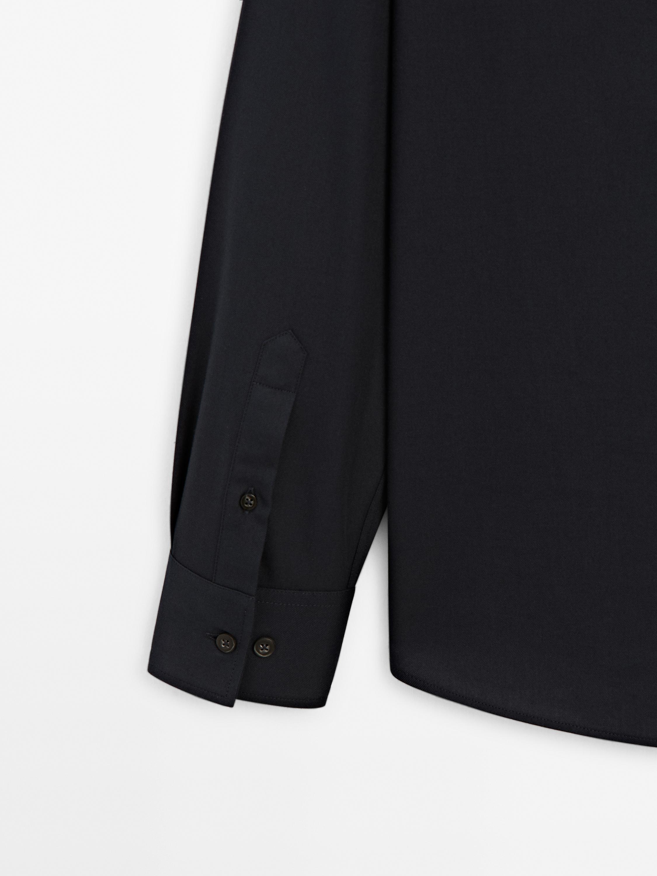 Regular-Fit-Hemd aus Baumwollmischgewebe