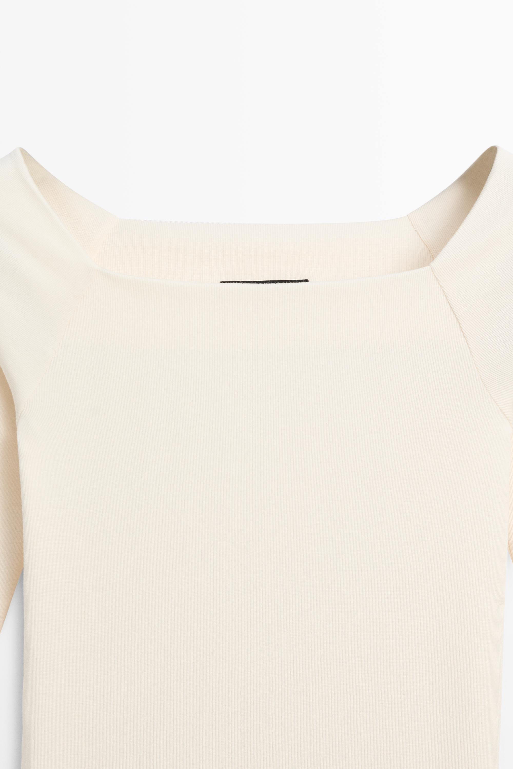 Stretch long sleeve top — CREAM