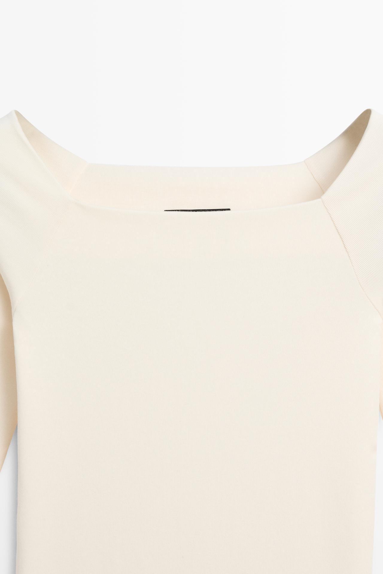 Stretch long sleeve top — CREAM