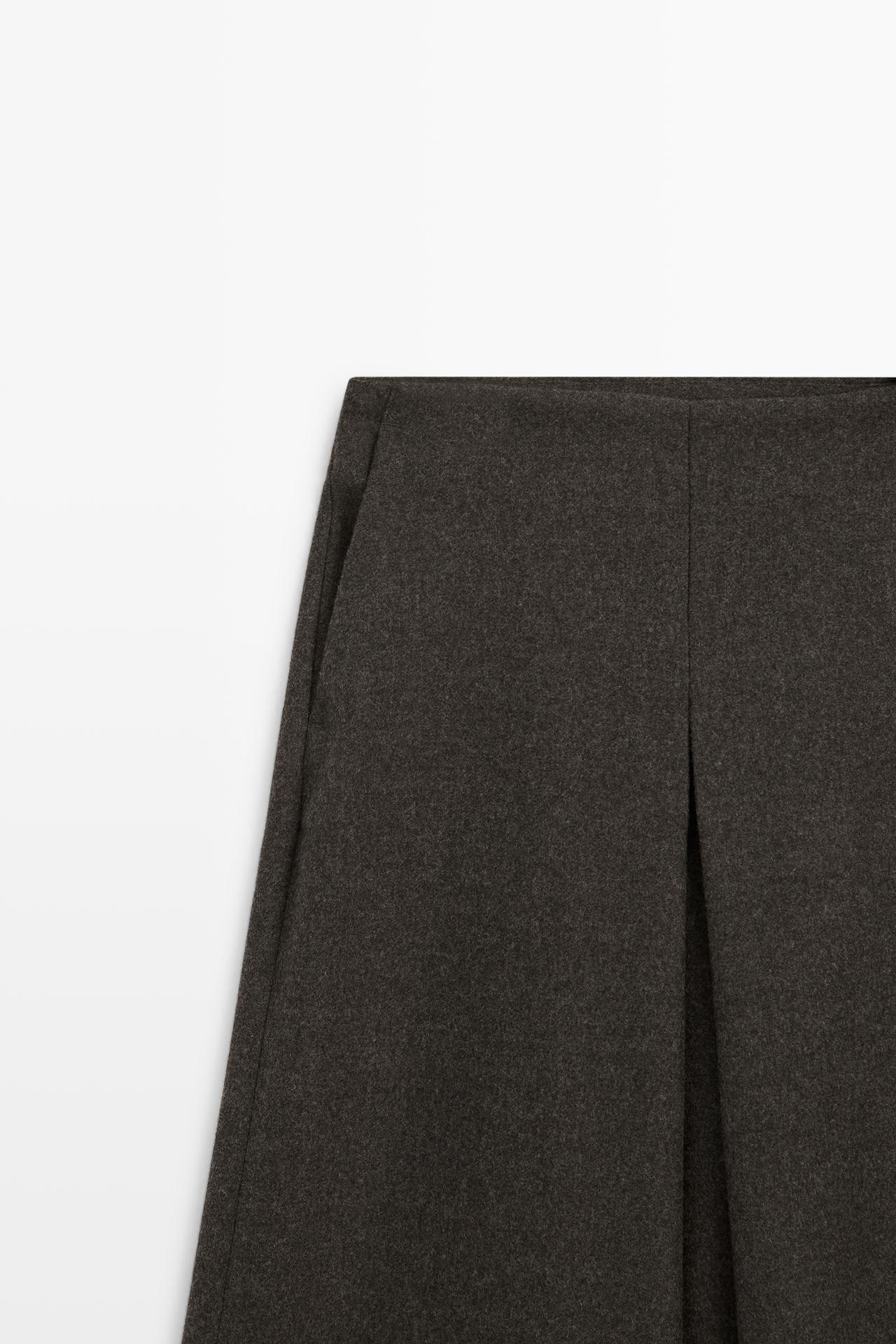 Wool blend skort — BROWN