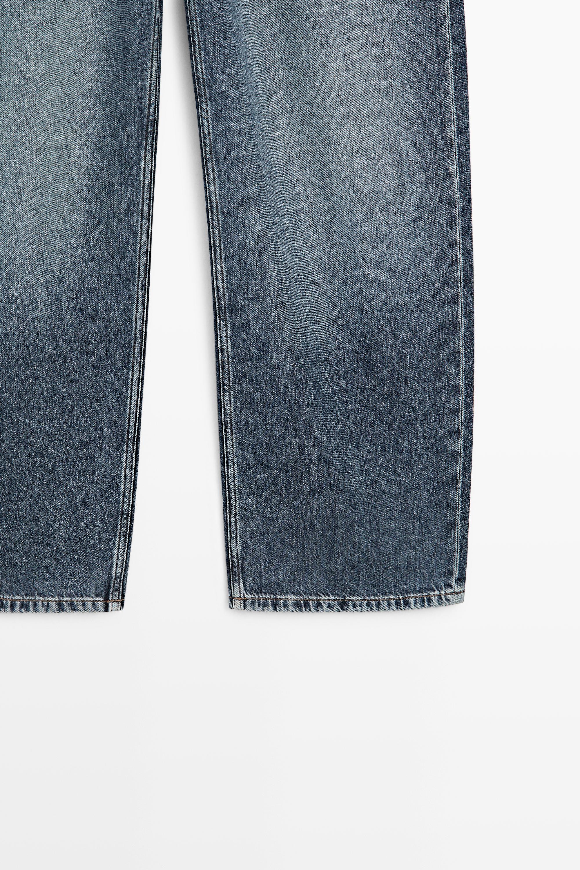Mid-waist barrel fit jeans — MEDIUM BLUE