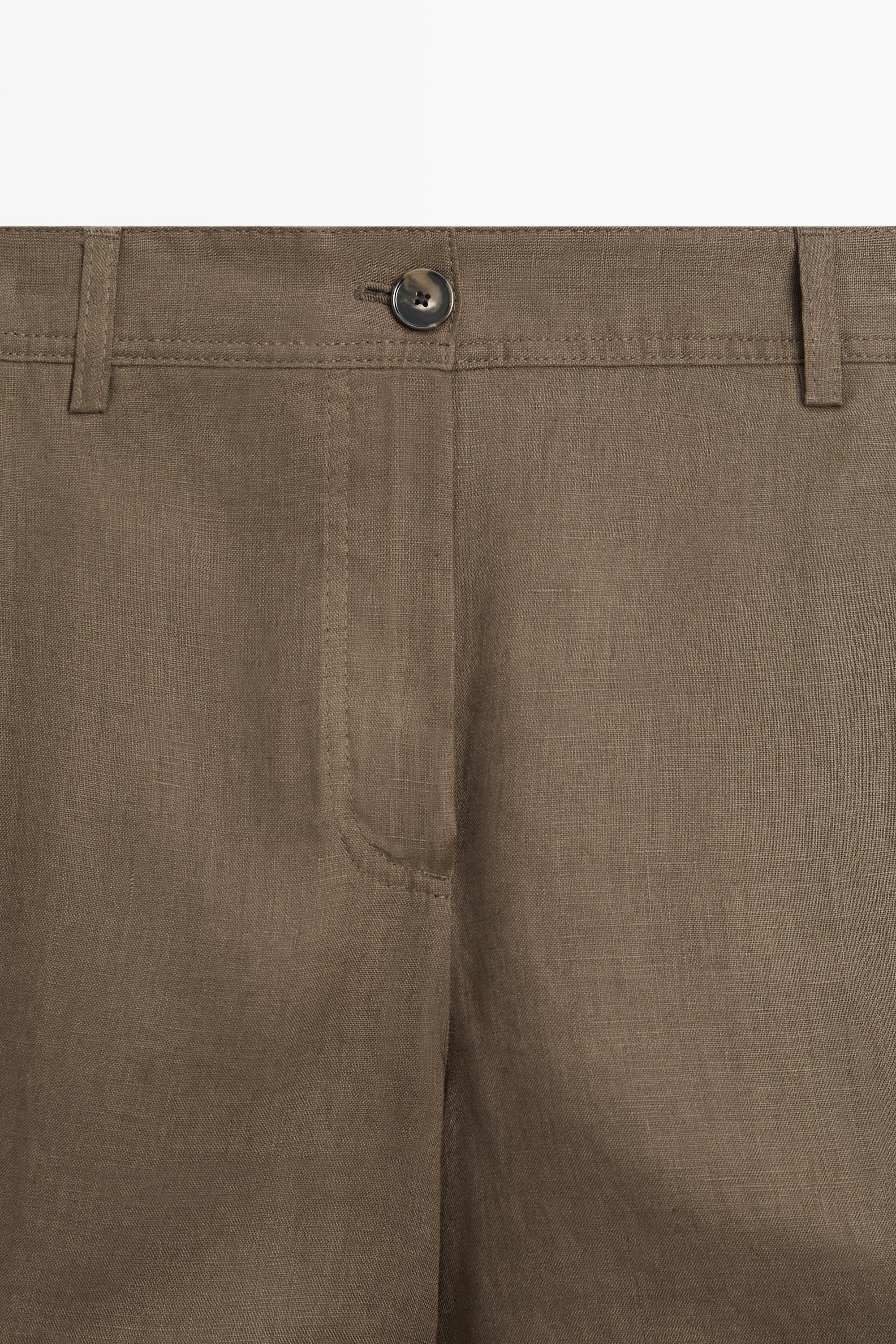 Pleated 100% linen shorts — MOSS