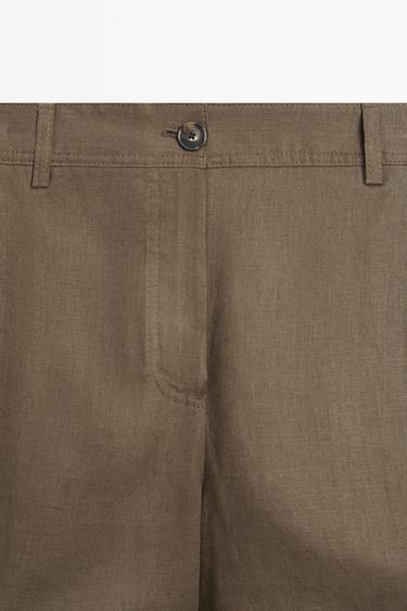Pleated 100% linen shorts — MOSS 4