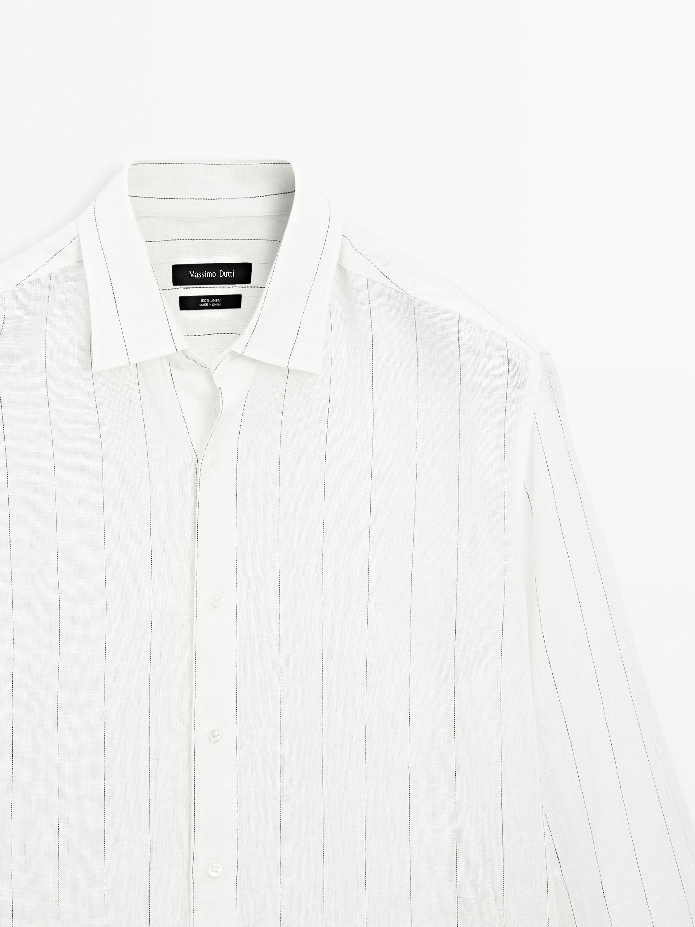 100% linen pinstripe shirt