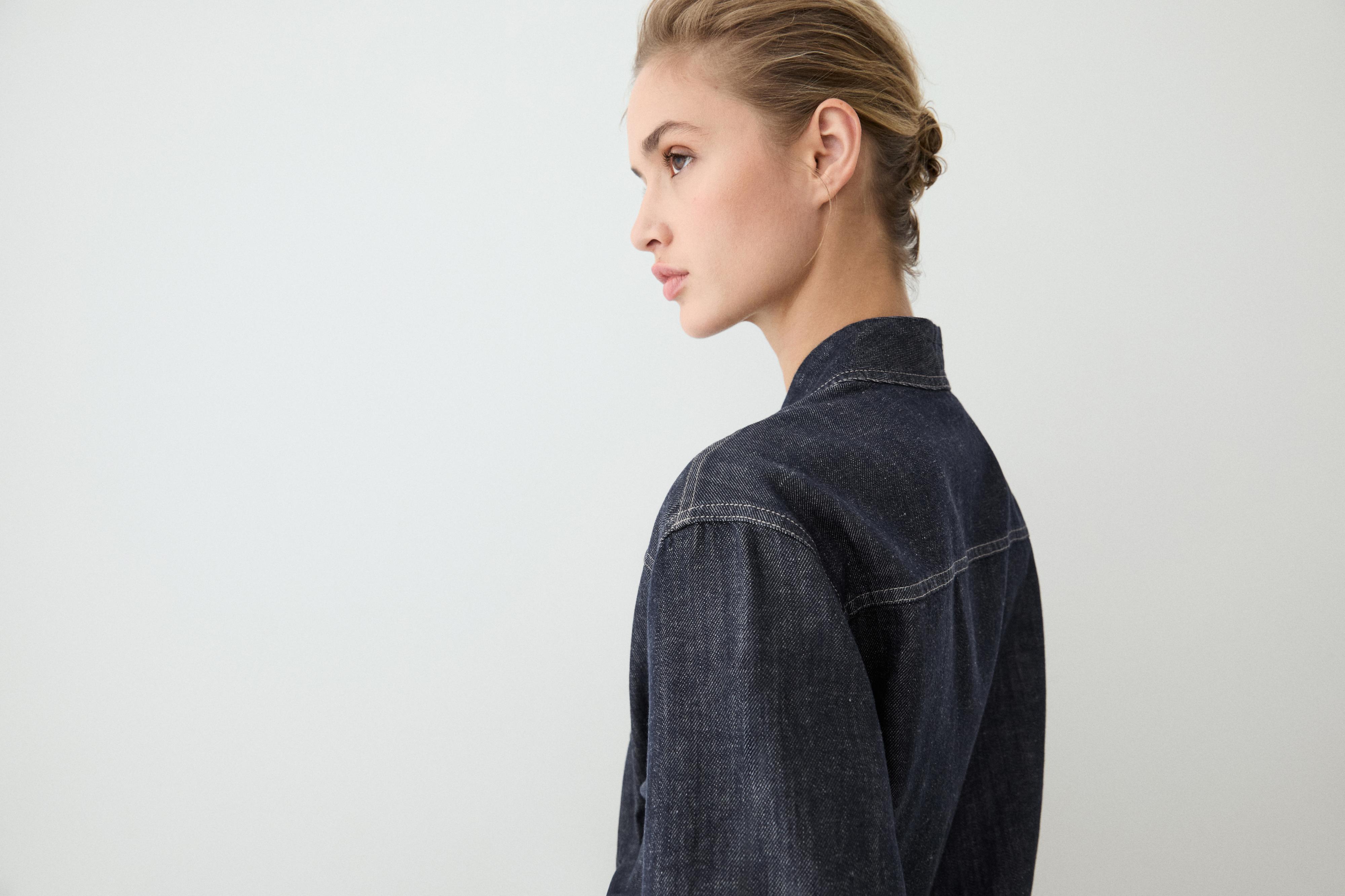 Total look denim overshirt — DARK BLUE