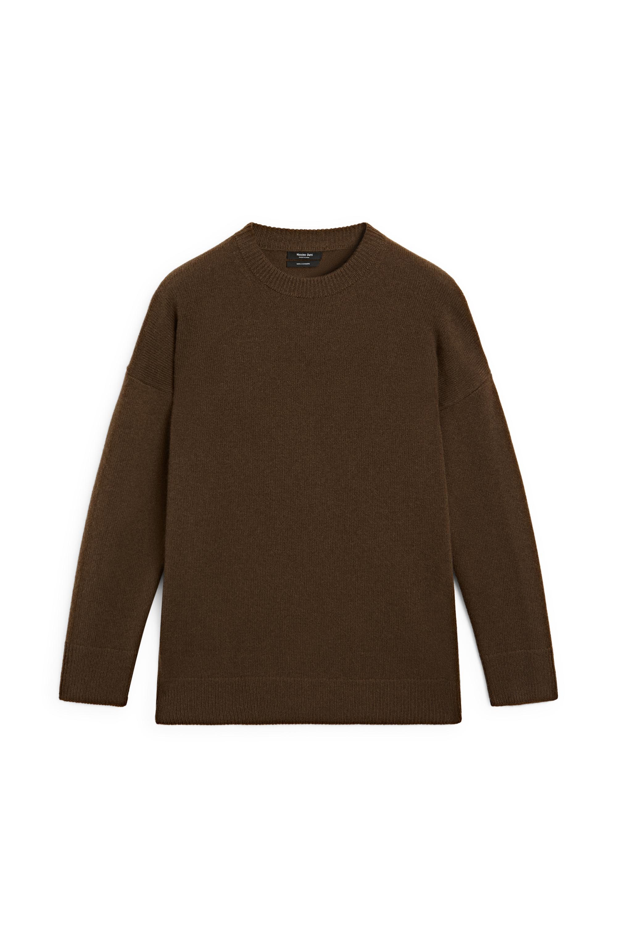 100% cashmere oversize knit sweater — TOFFEE